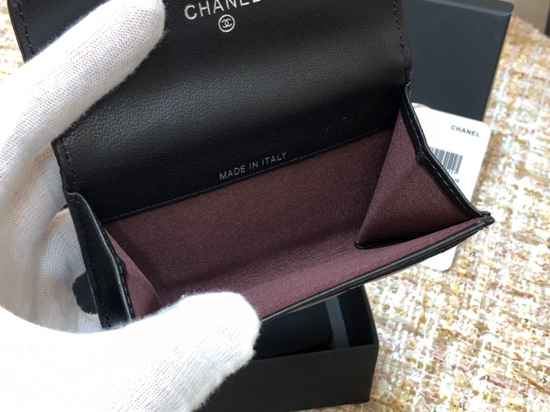 [TOP]CHANEL Classic Flap Cardholder Black 11x7cm - 4 Types