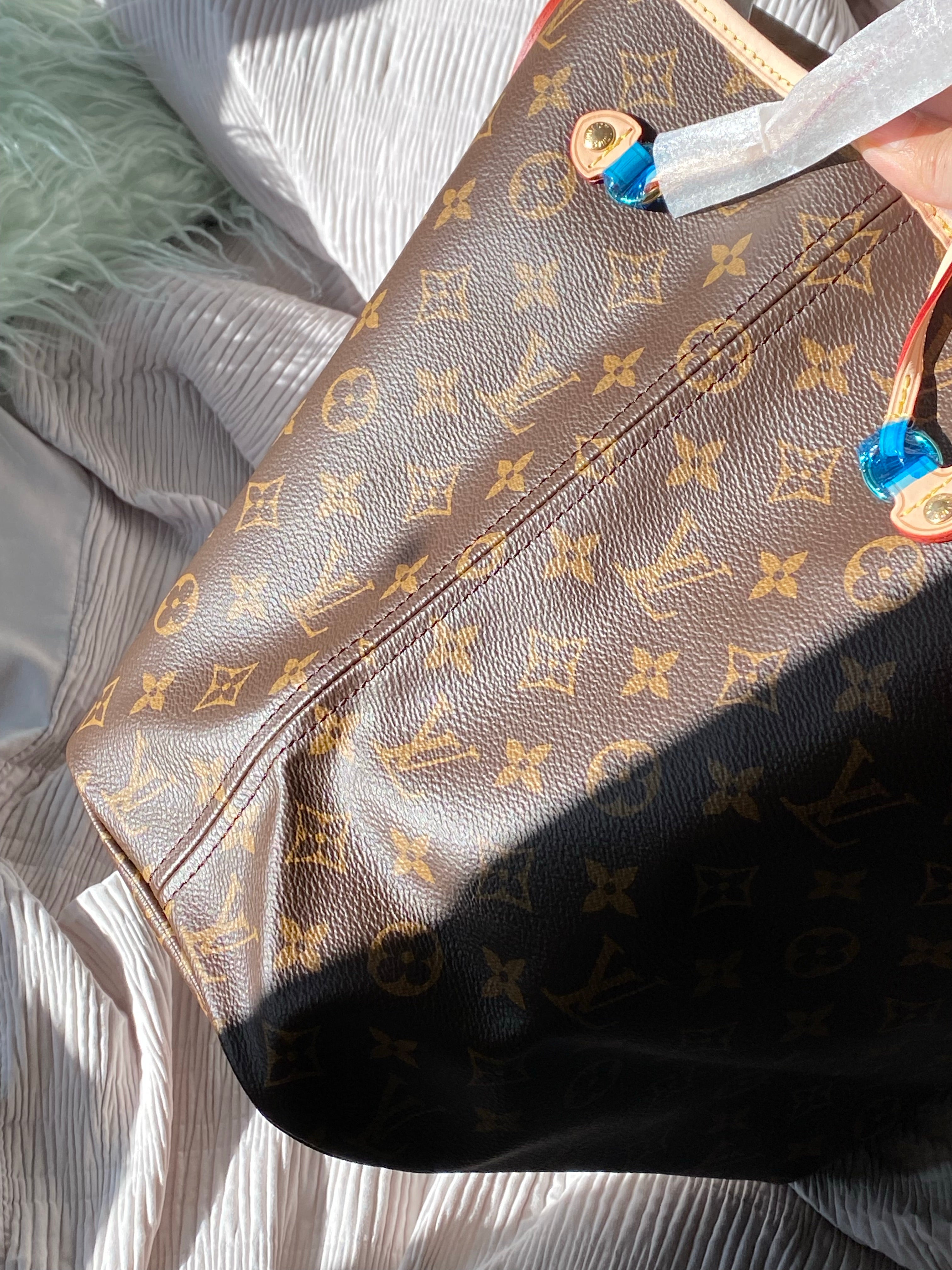 [TOP] Louis Vuitton LV  Neverfull MM Monogram Bag 32x17x28cm- RED