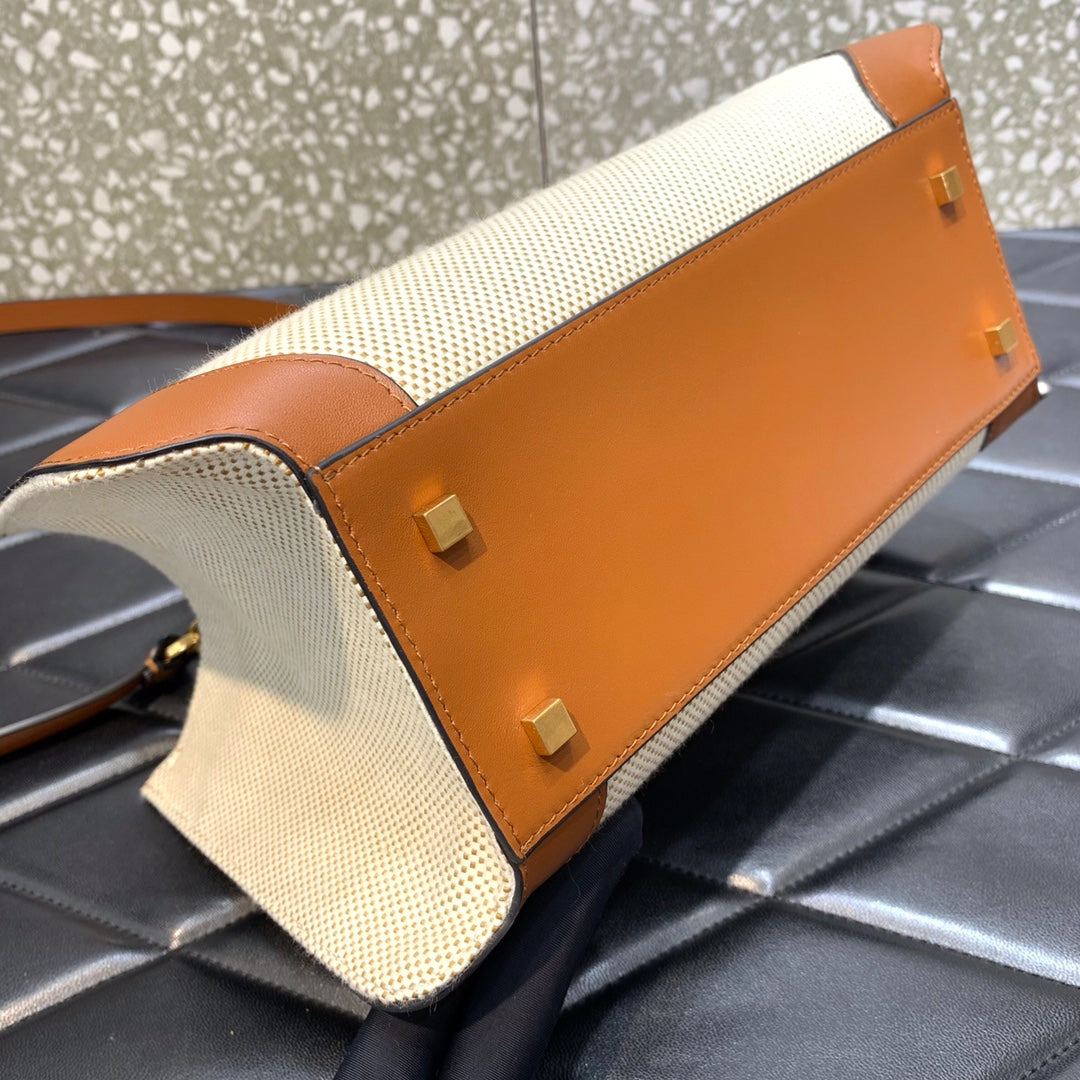 [TOP] VALENTINO VLogo Small Tote Bag - Brown