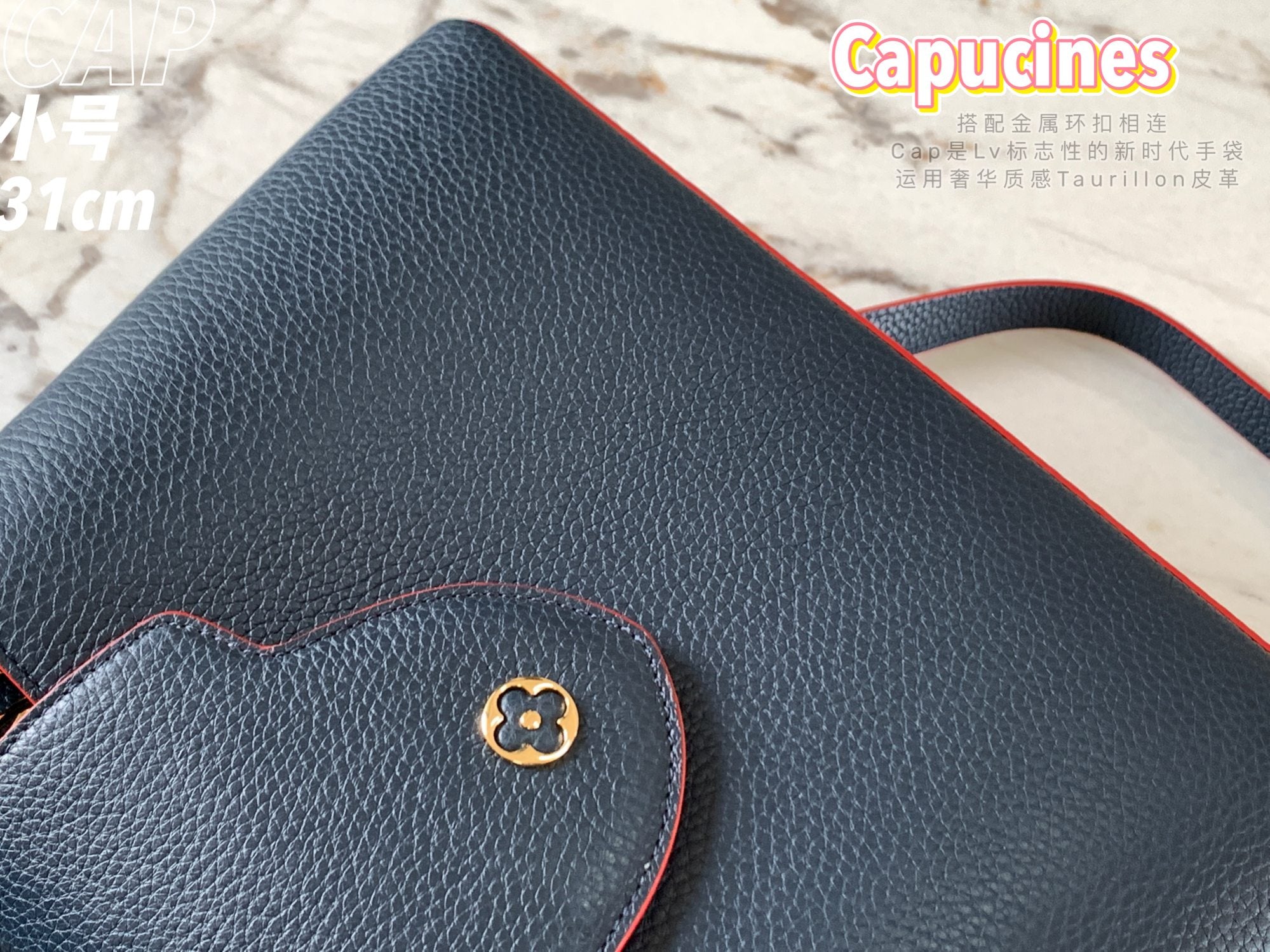 [TOP] Louis Vuitton LV Capucines MM 31x20x11cm  - Navy