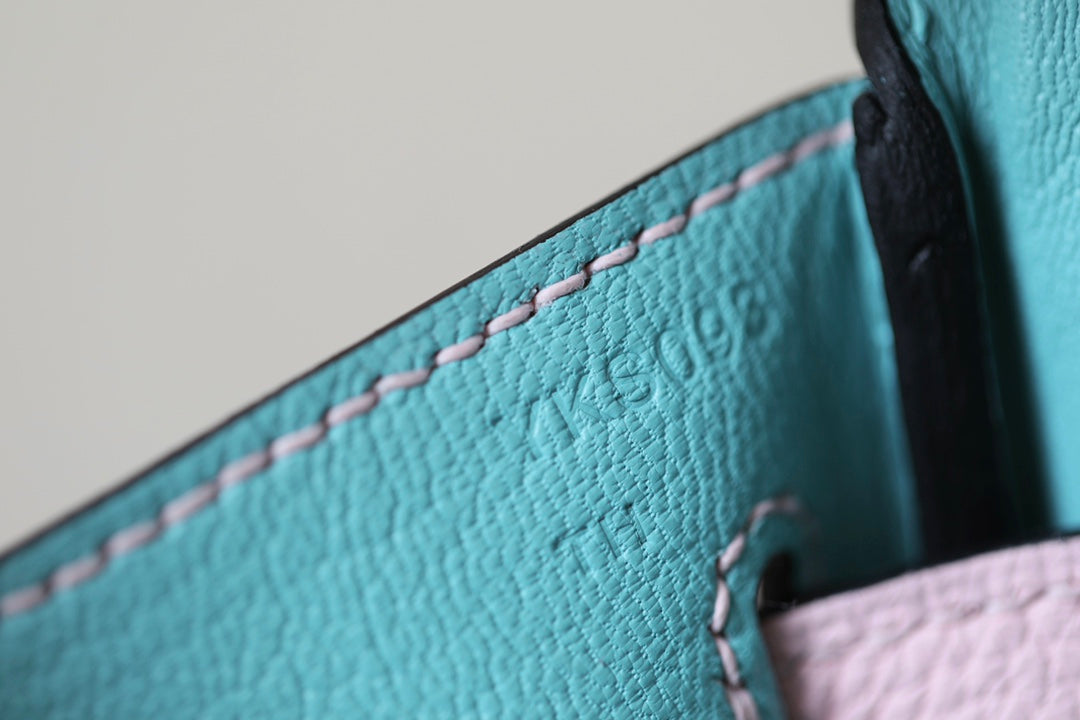 [TOP] HERMES Birkin 2 Tone Togo Bag 30cm - Blue and Pink (Customised)
