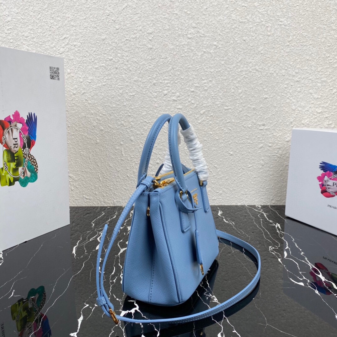 [TOP] PRADA Galleria Mini Saffiano Bag 20x15x9.5cm - Blue