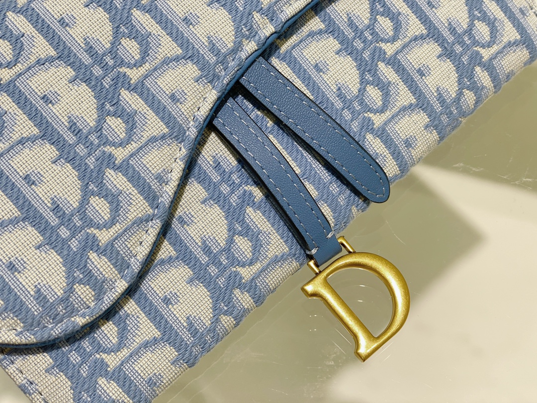 [TOP] Christian Dior Saddle Bag Oblique Printed Fabric 19x11x2.5cm