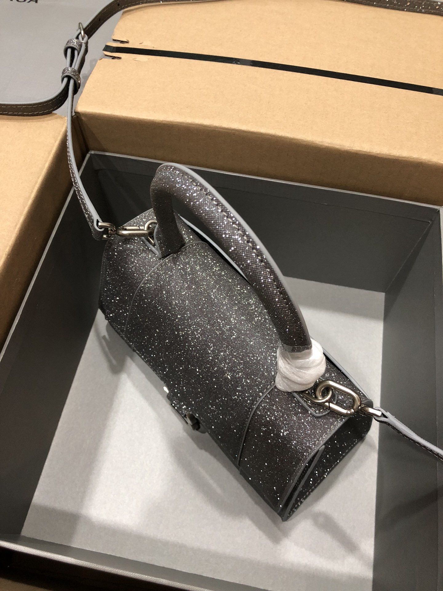 [TOP] BALENCIAGA Starry Sky Hourglass Bag 19/23cm - Gray
