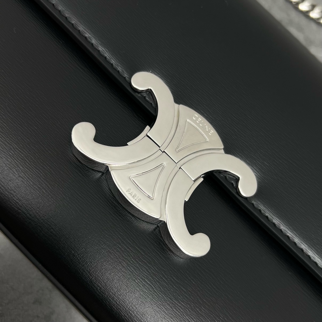 [TOP] CELINE Triomphe Bag 33-13-5 - GHW&SHW - Black