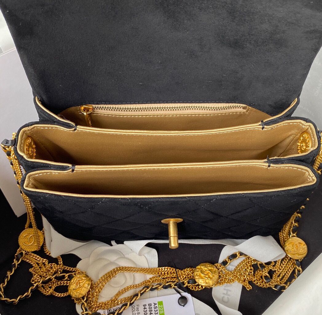 [TOP] CHANEL 19 Bag Coin Chain Small 26CM - Black