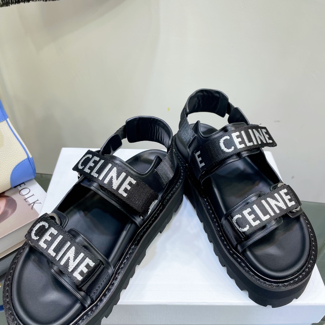 [TOP] CELINE Sandals - Black - Cline