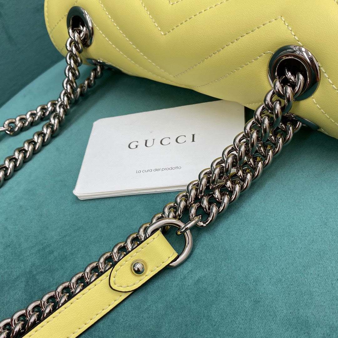 [TOP] GUCCI GG Marmont Bag Matelasse Mini 22cm - Yellow