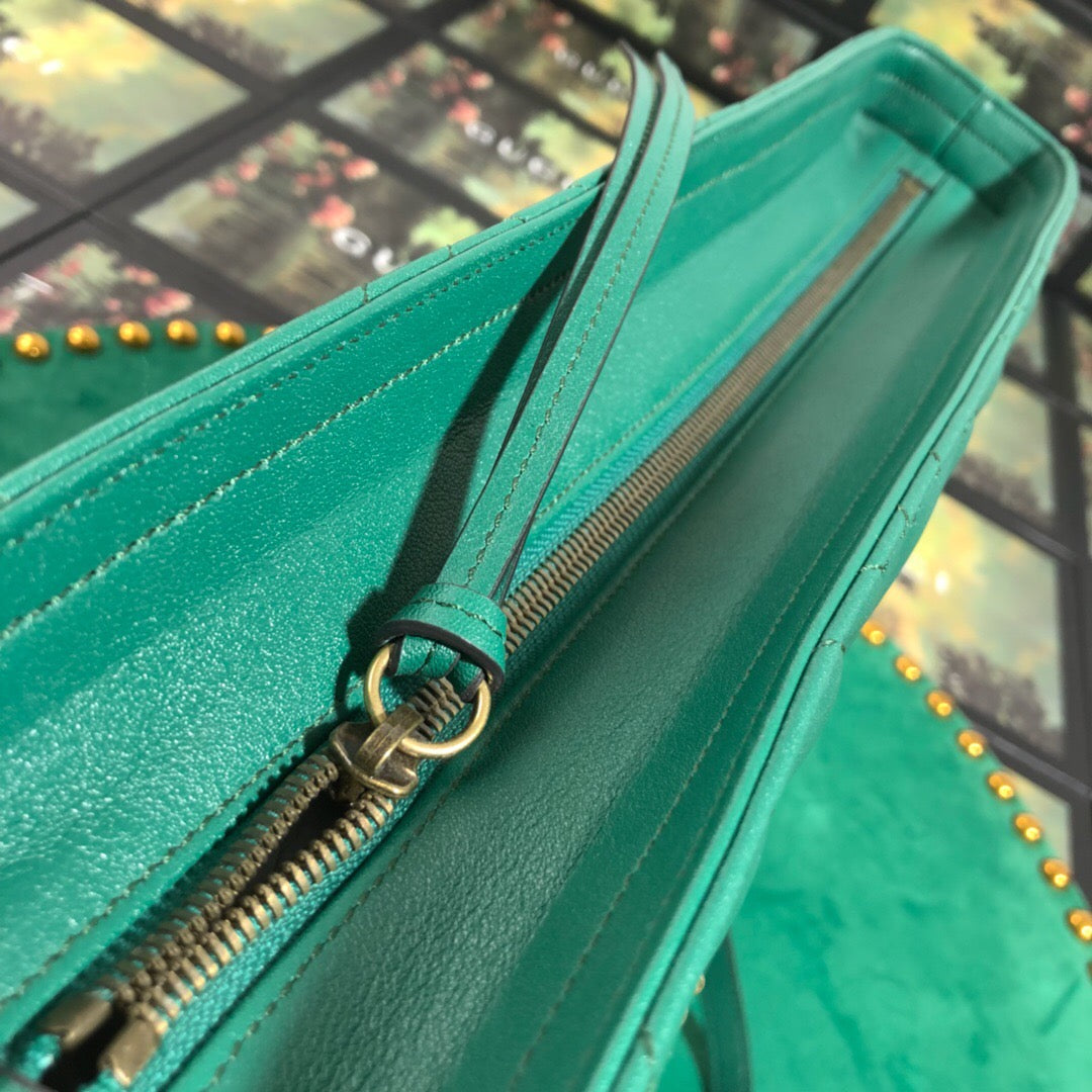 [TOP] GUCCI G*G Marmont Matelasse Medium Tote - Green