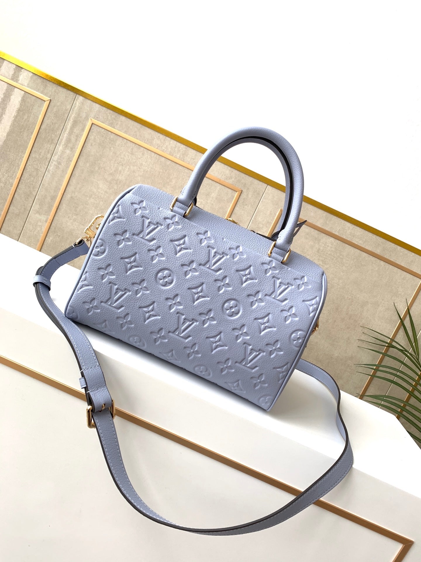 [TOP] Louis Vuitton LV Speedy 30 Empreinte Leather Bag 30x21x17cm - Light Purple