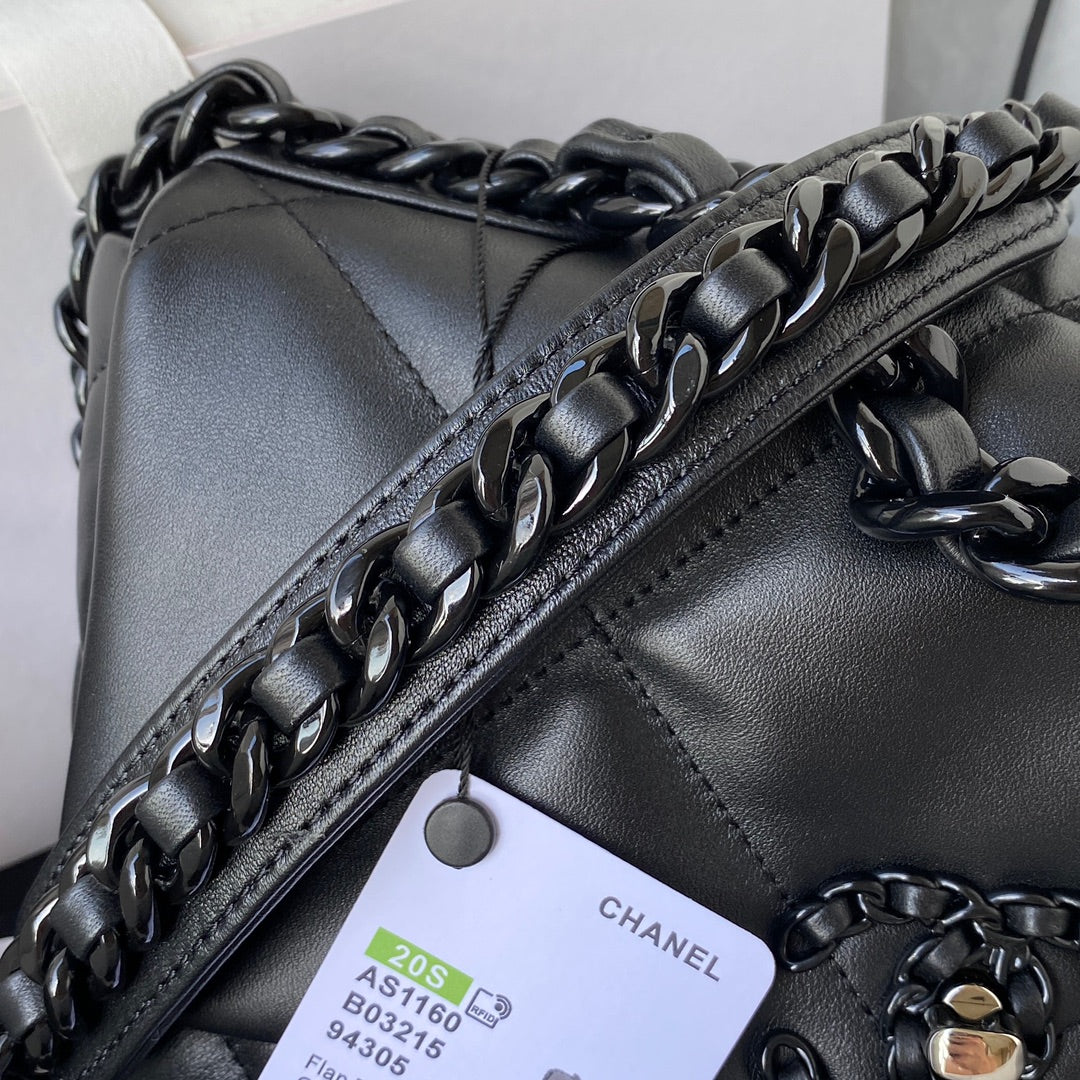 [TOP] CHANEL 19 Bag Small 26CM - All Black