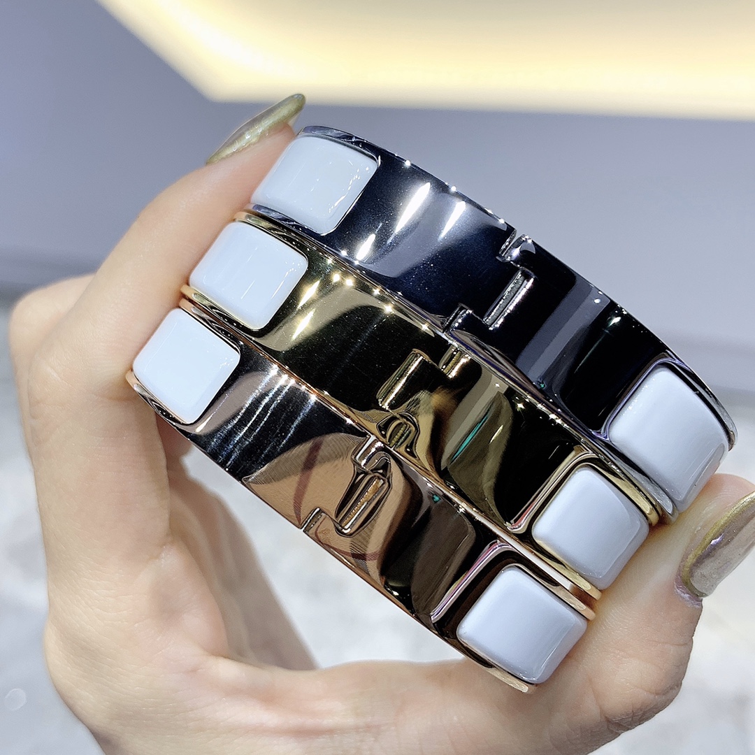 [TOP] HERMES H Bracelet - White