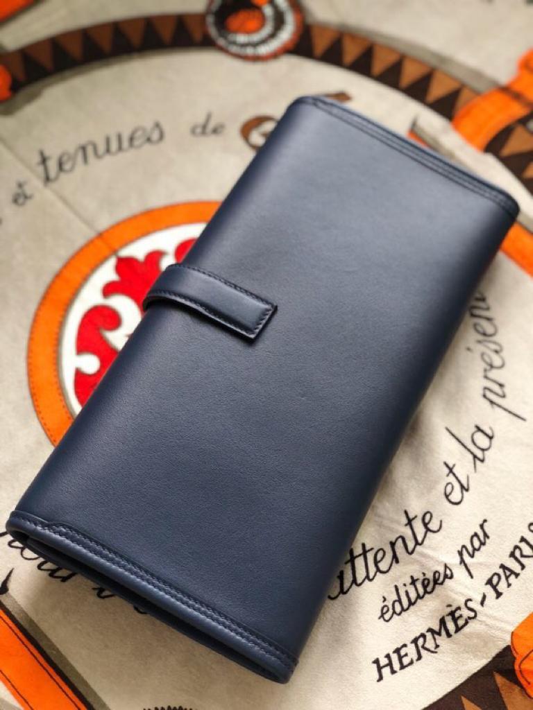 [TOP] HERMES Jige Elan 29 Clutch Swift - Navy Blue