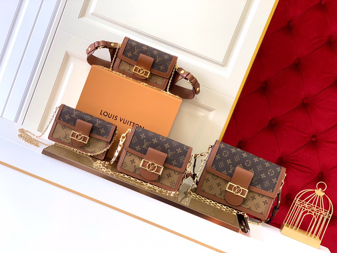 [TOP] Louis Vuitton LV  DAUPHINE Bag 3 Sizes-Brown