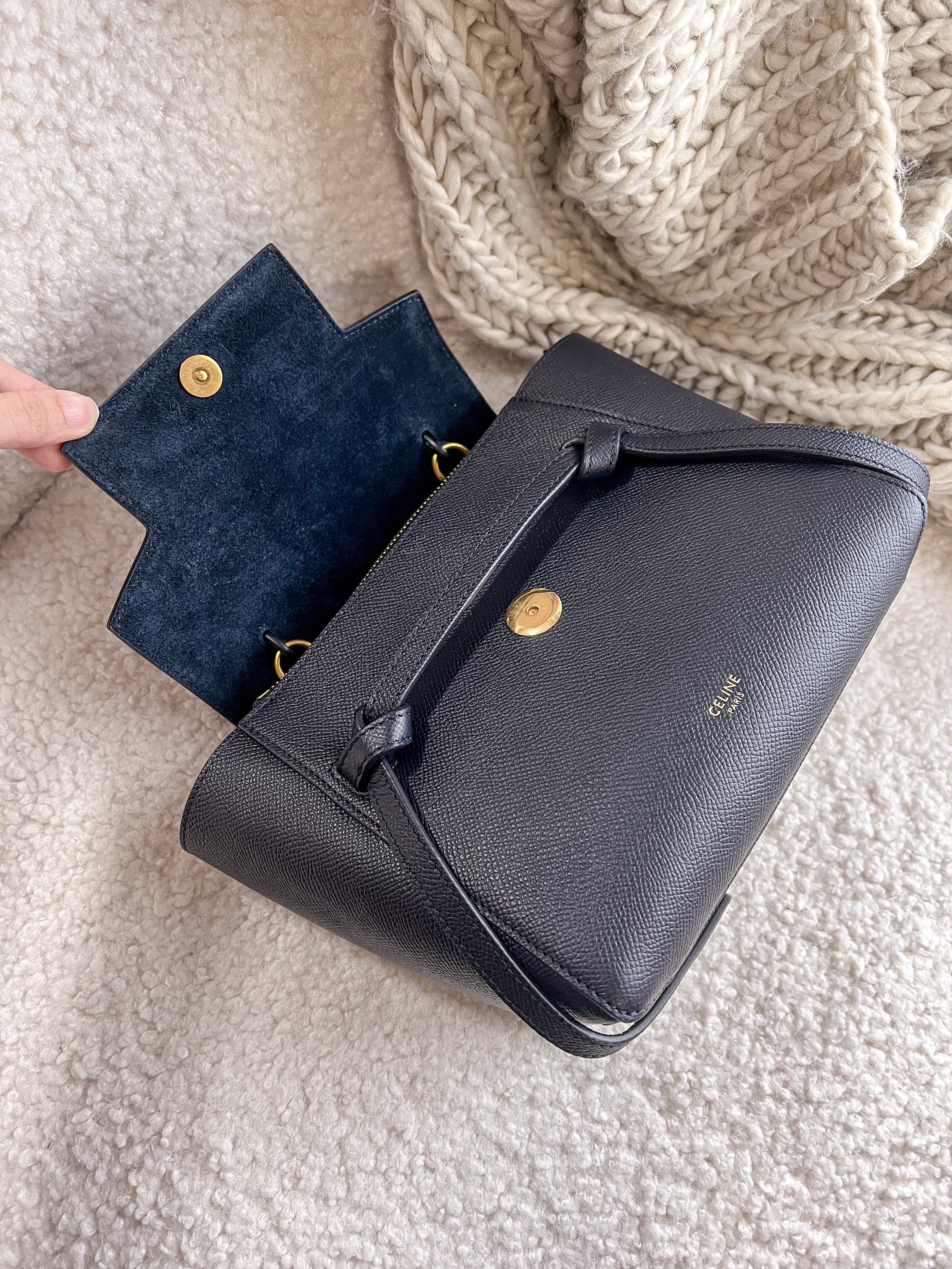 [TOP] CELINE Nano Belt Bag - Deep Navy Black