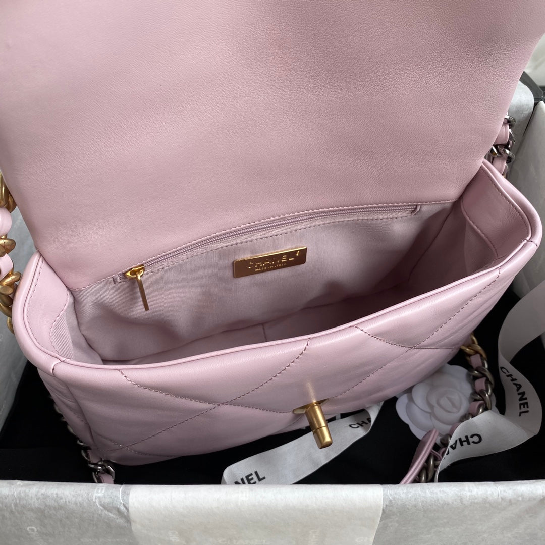 [TOP] CHANEL 19 Bag Lambskin Small 26cm - Light Pink