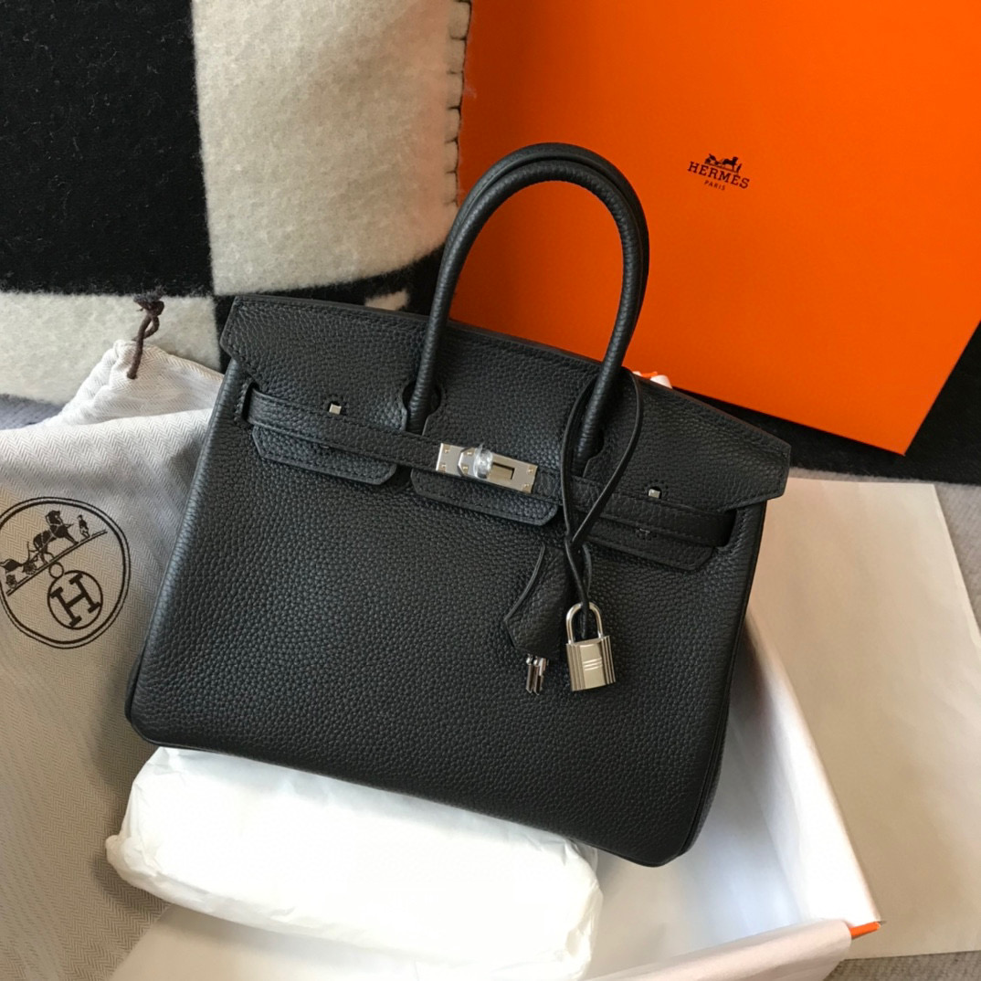 [TOP] HERMES Birkin Togo Leather 25cm - Black & SHW
