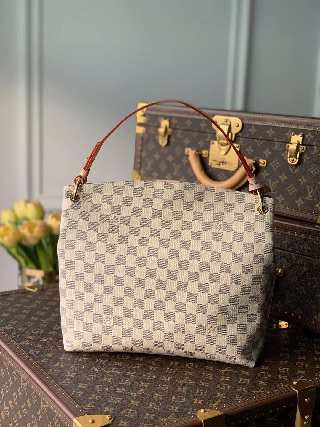 [TOP] Louis Vuitton LV Graceful Bag 2 Sizes - Damier Azur