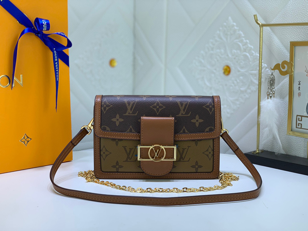 [TOP] Louis Vuitton LV  DAUPHINE Bag 3 Sizes-Brown