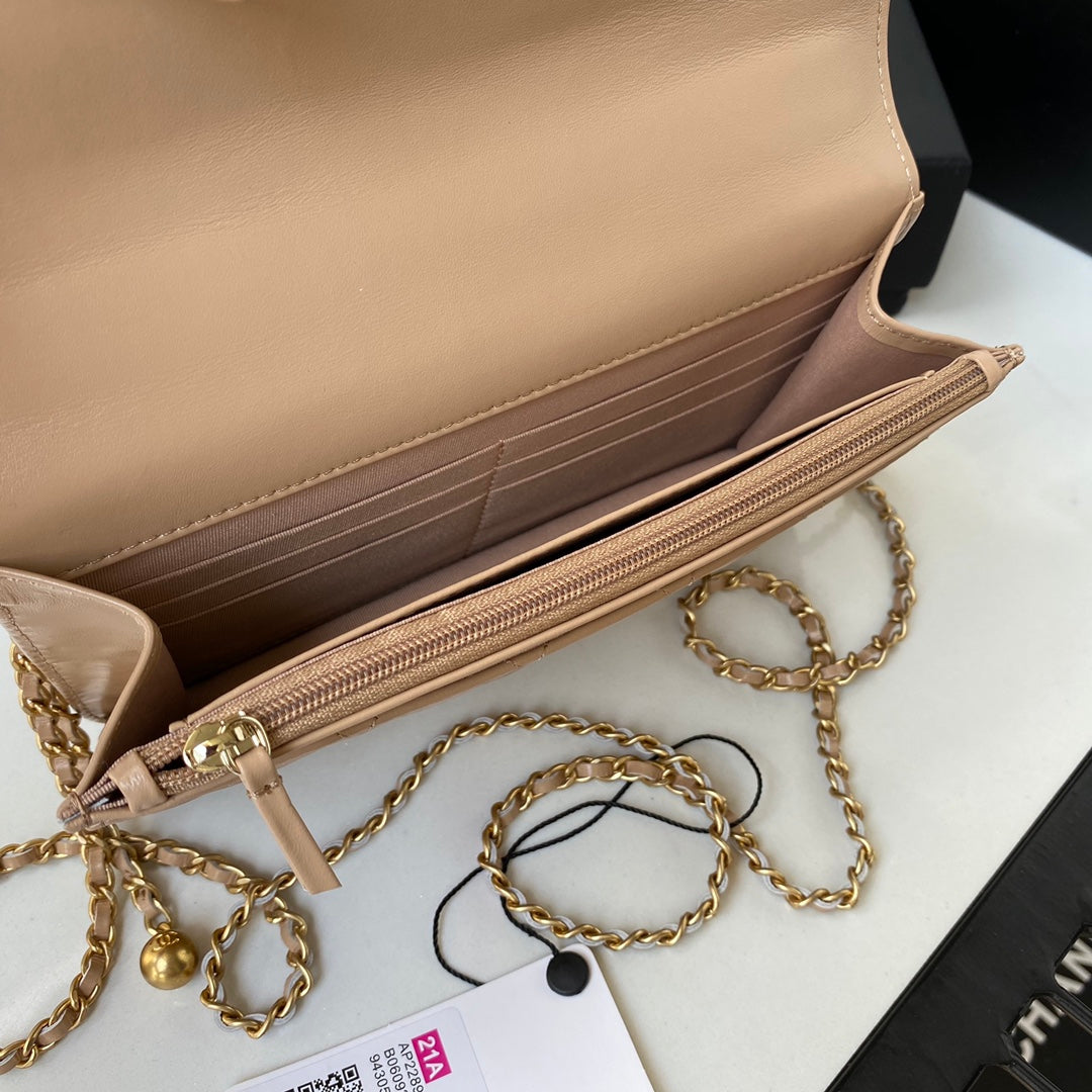 [TOP] CHANEL WOC with Adjustable Strap - Beige