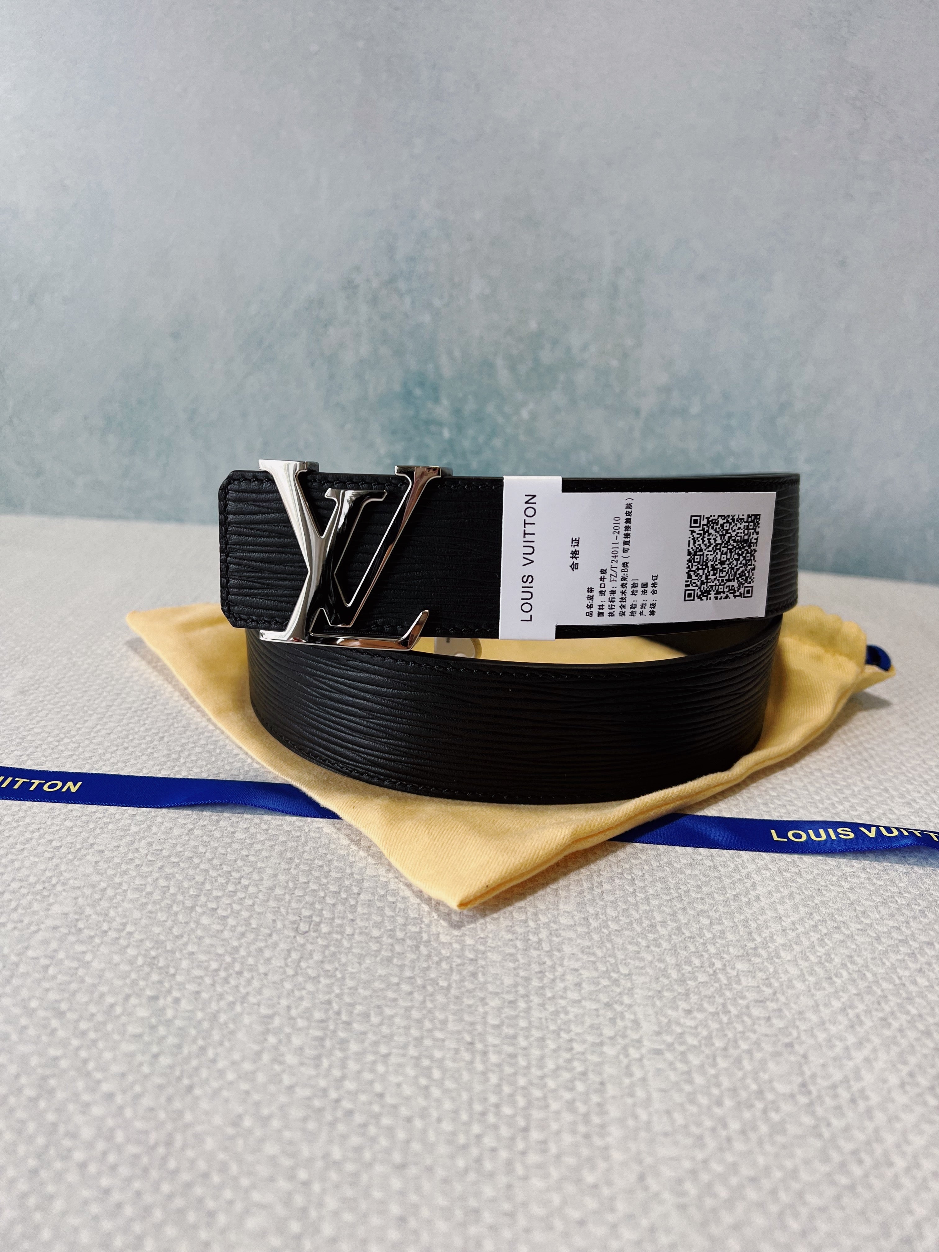 [TOP] Louis Vuitton LV L*V Epi Leather Belt - Black w SHW