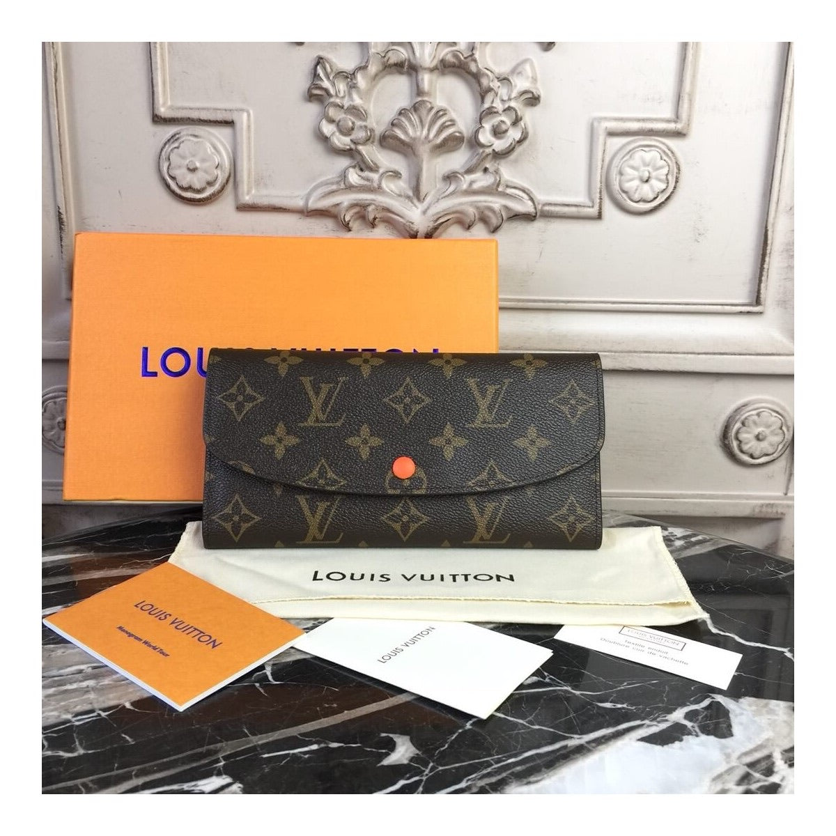 [TOP] Louis Vuitton LV Emilie Wallet Monogram Canvas