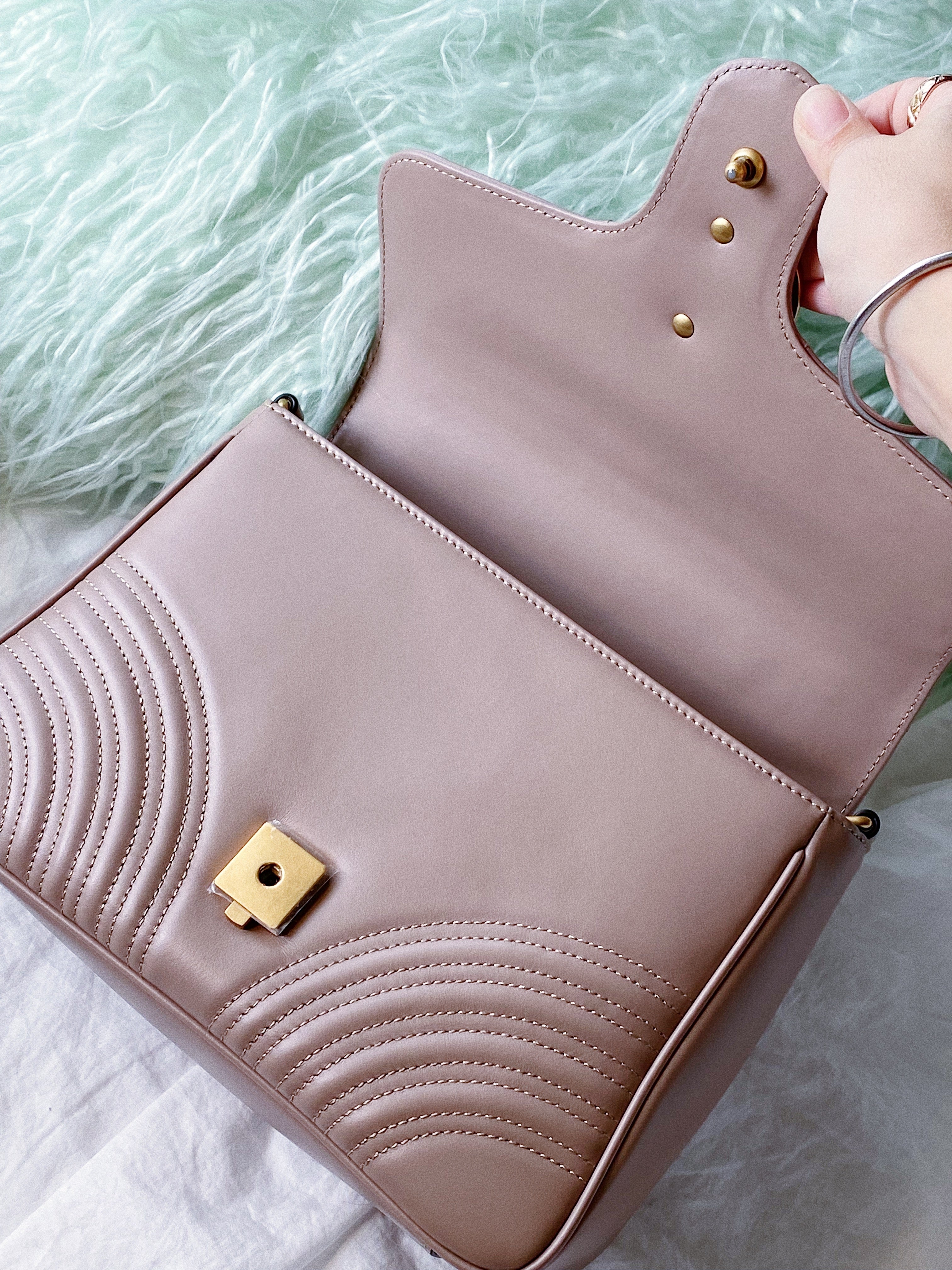 [TOP] GUCCI GG Marmont Bag Top Handle - Dusty Pink