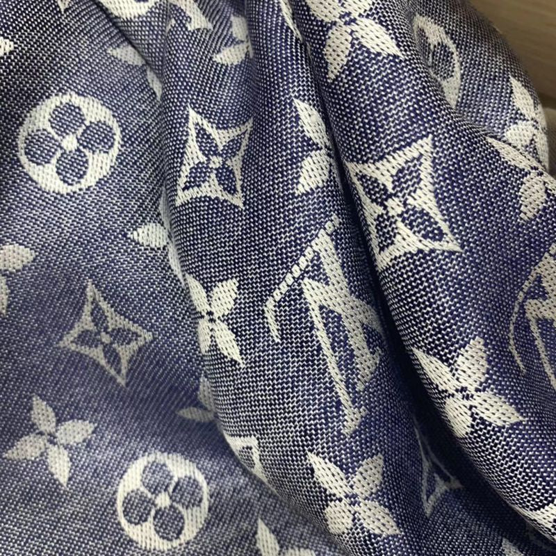 [TOP] Louis Vuitton LV L*V Monogram Shawl - Blue Denim