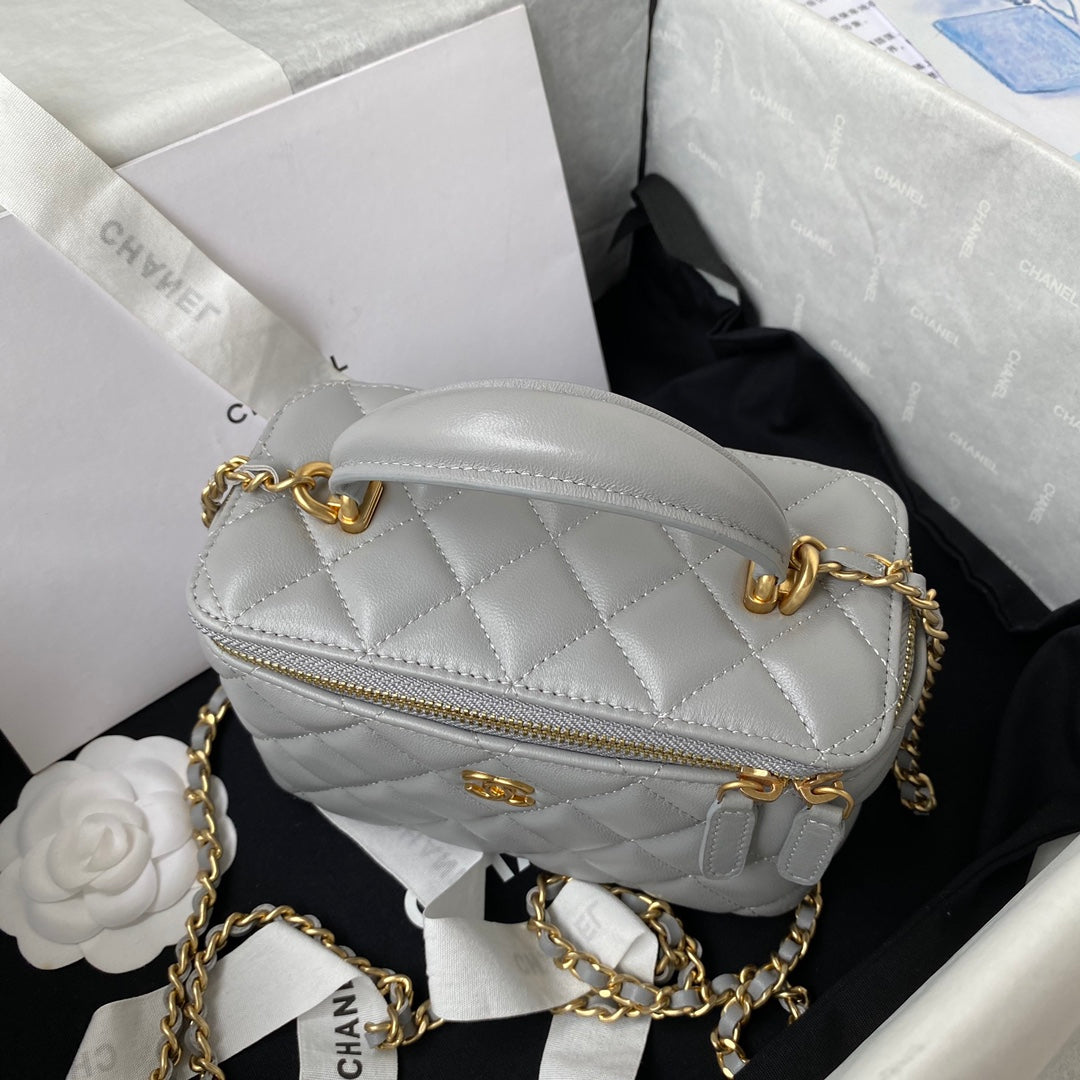 [TOP] CHANEL Vanity Case Top Handle SS21 - Grey