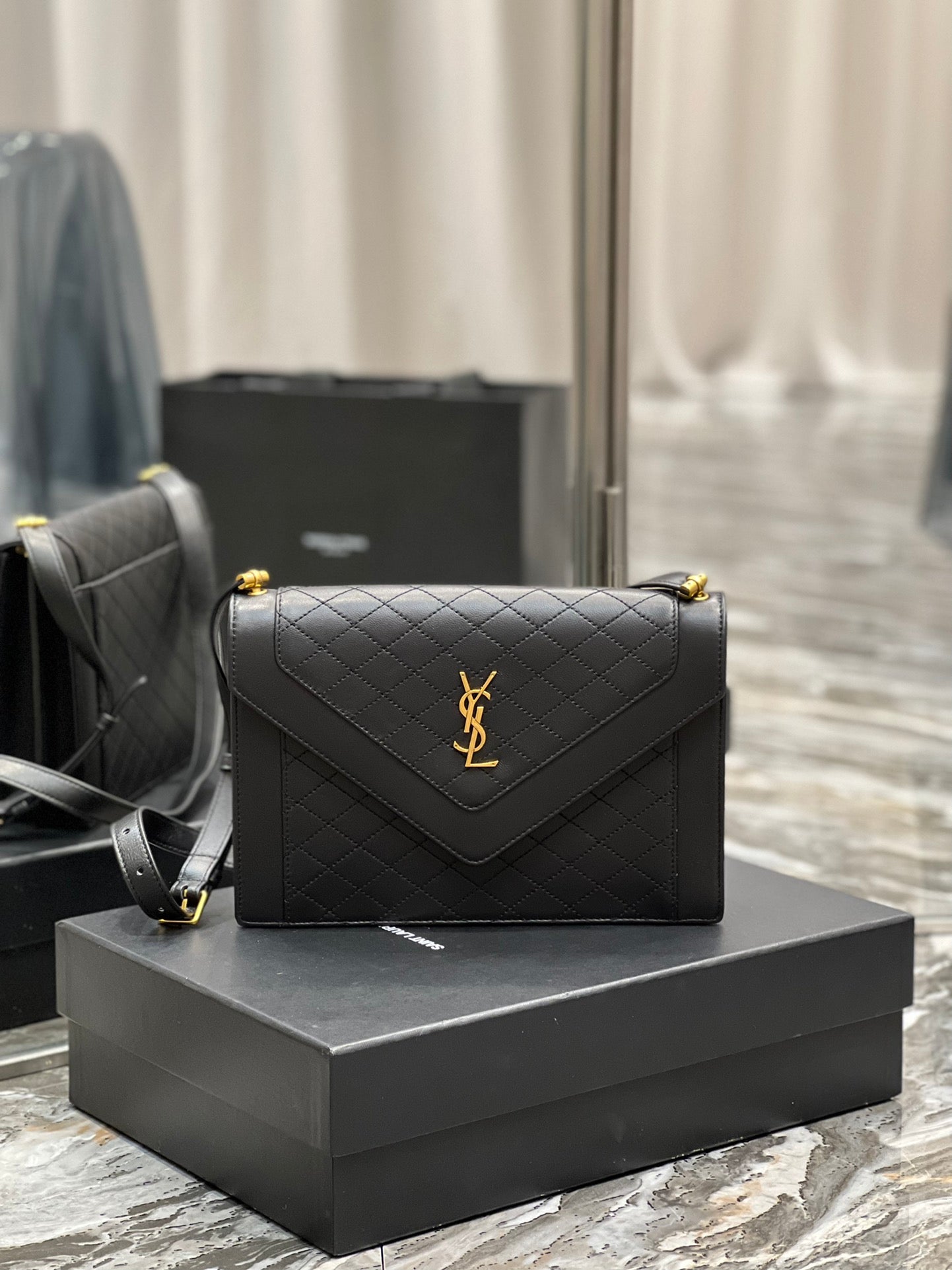 [TOP] Yves Saint Laurent YSL Gabby Satchel - Black