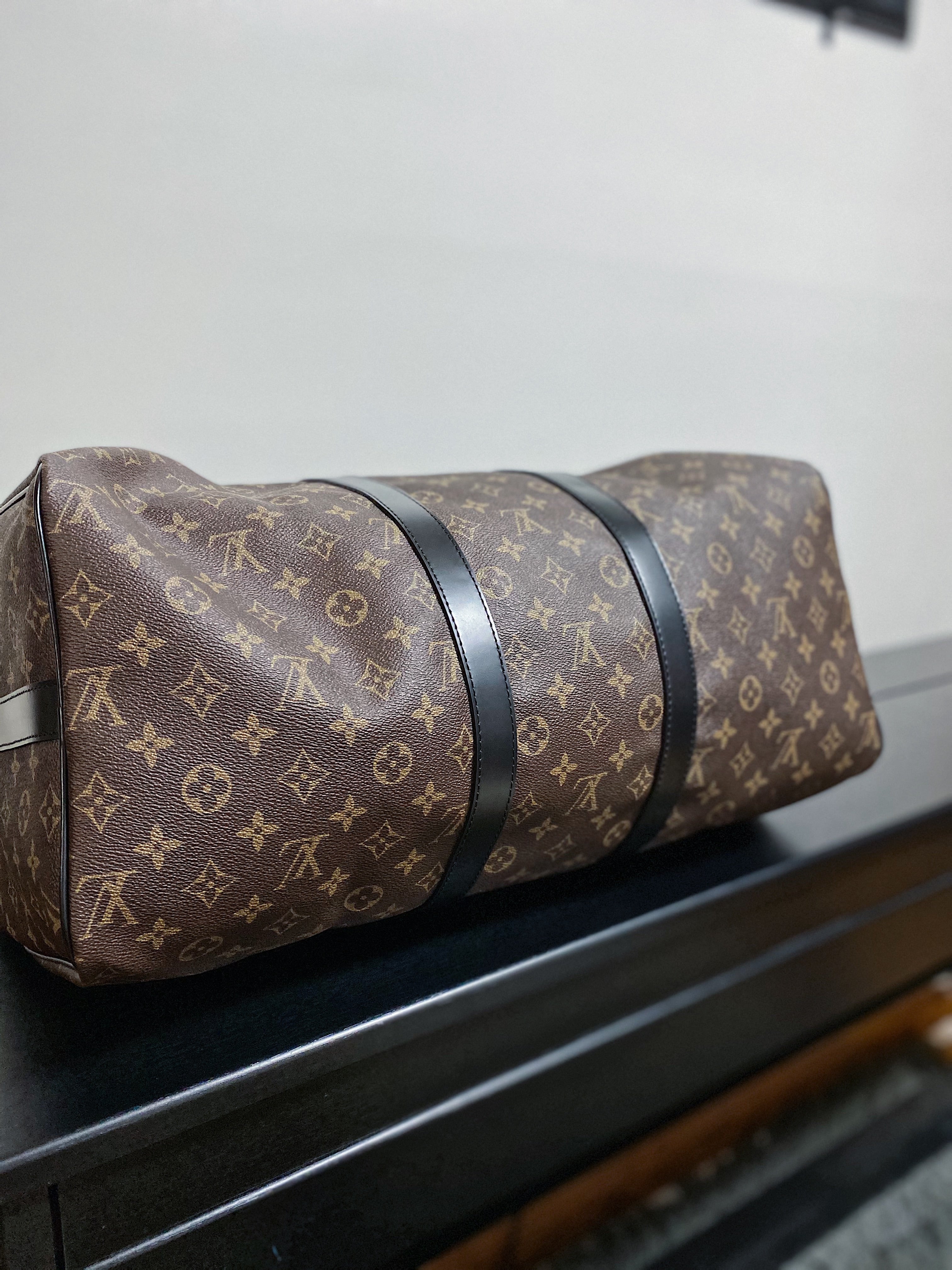 [TOP] Louis Vuitton LV Keepall Bandouliere Travel Bag 50cm - Monogram Black Trim Leather