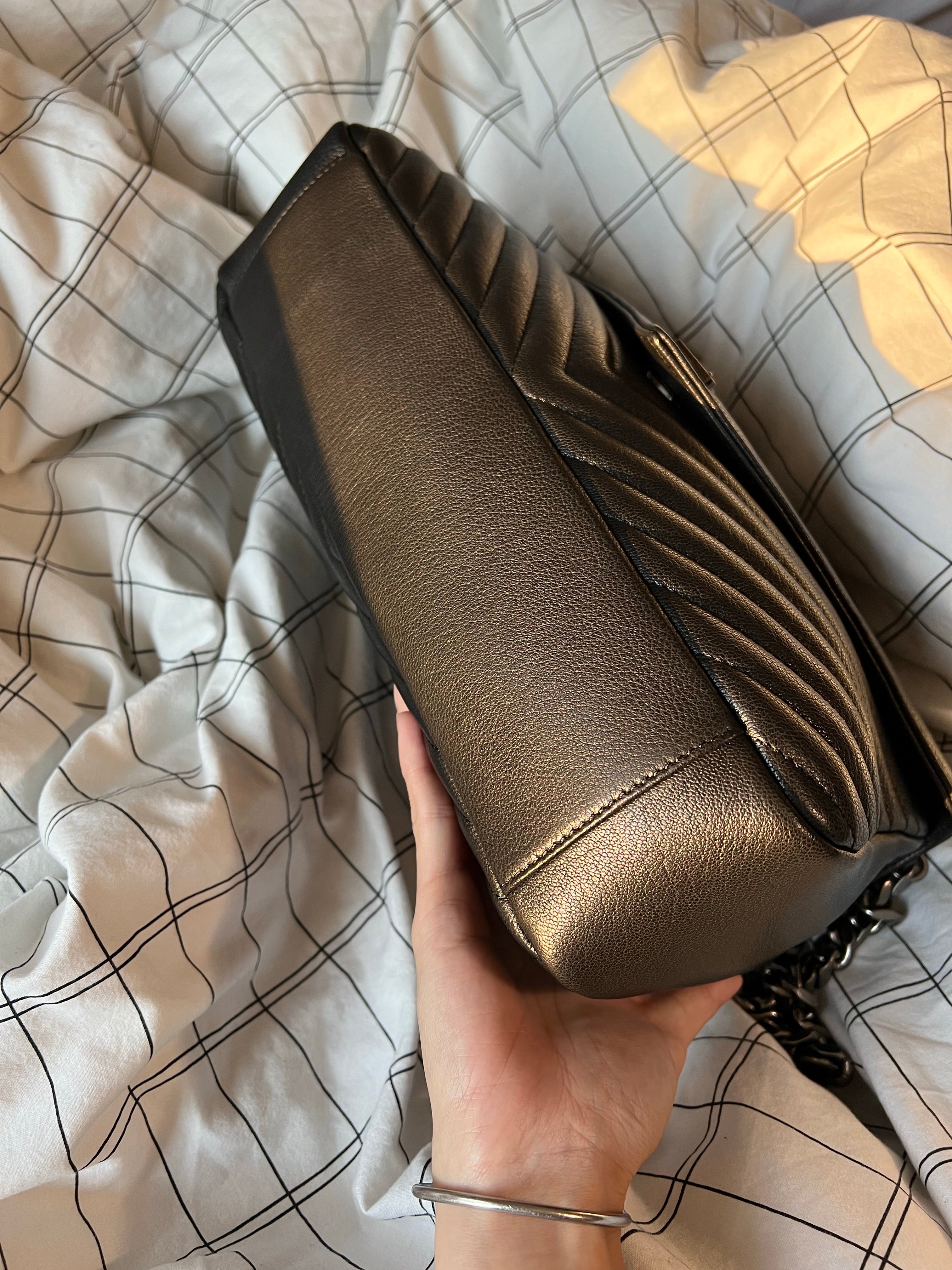 [TOP] Yves Saint Laurent YSL College Medium Top Handle Bag - Black w SHW