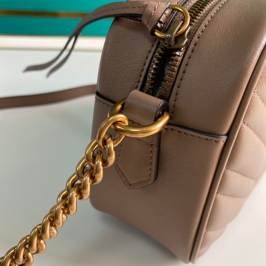 [TOP] GUCCI GG Small Marmont Shoulder Bag - Dusty Rose