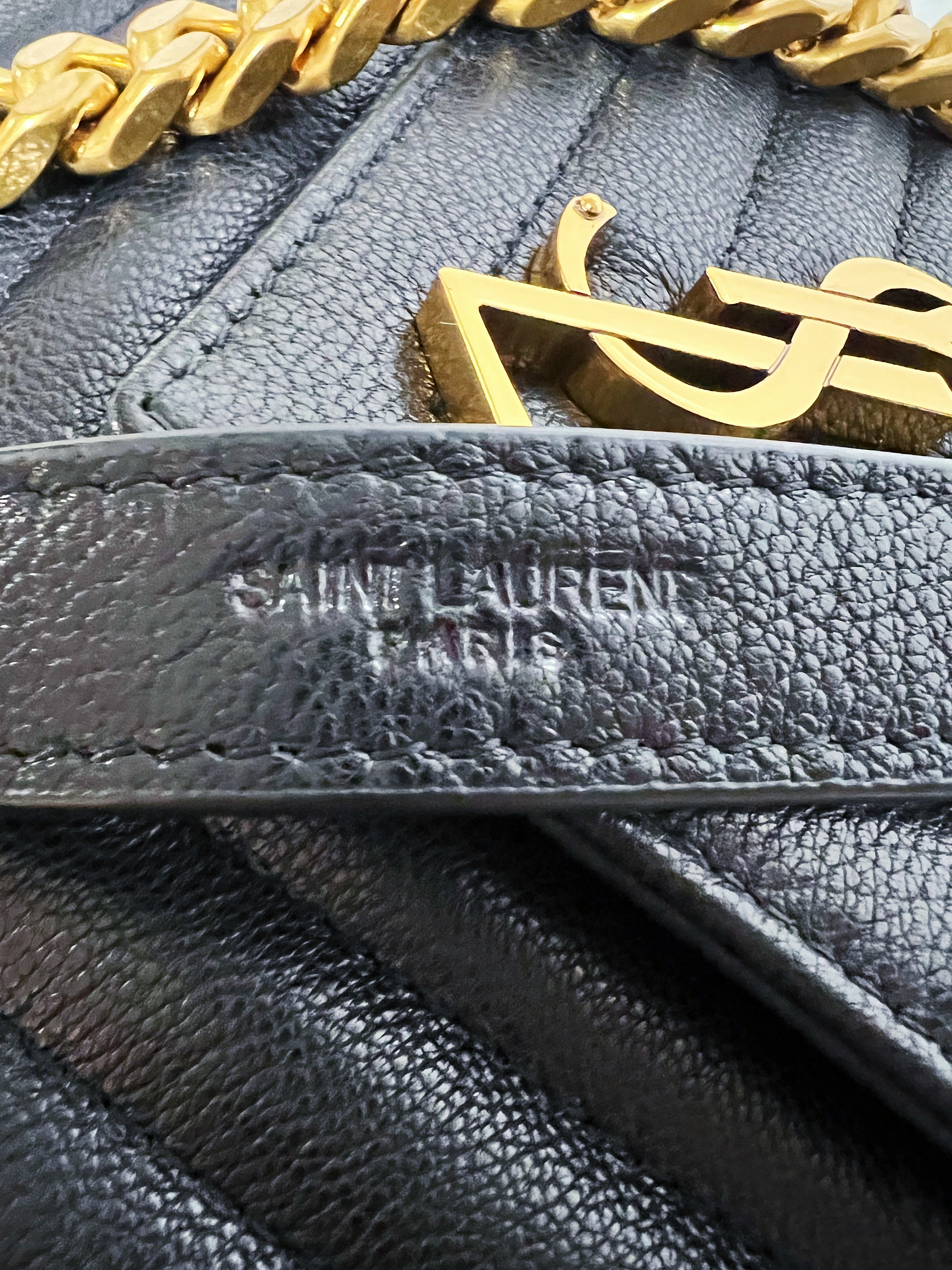 [TOP] Yves Saint Laurent YSL College Small Bag - Black w GHW