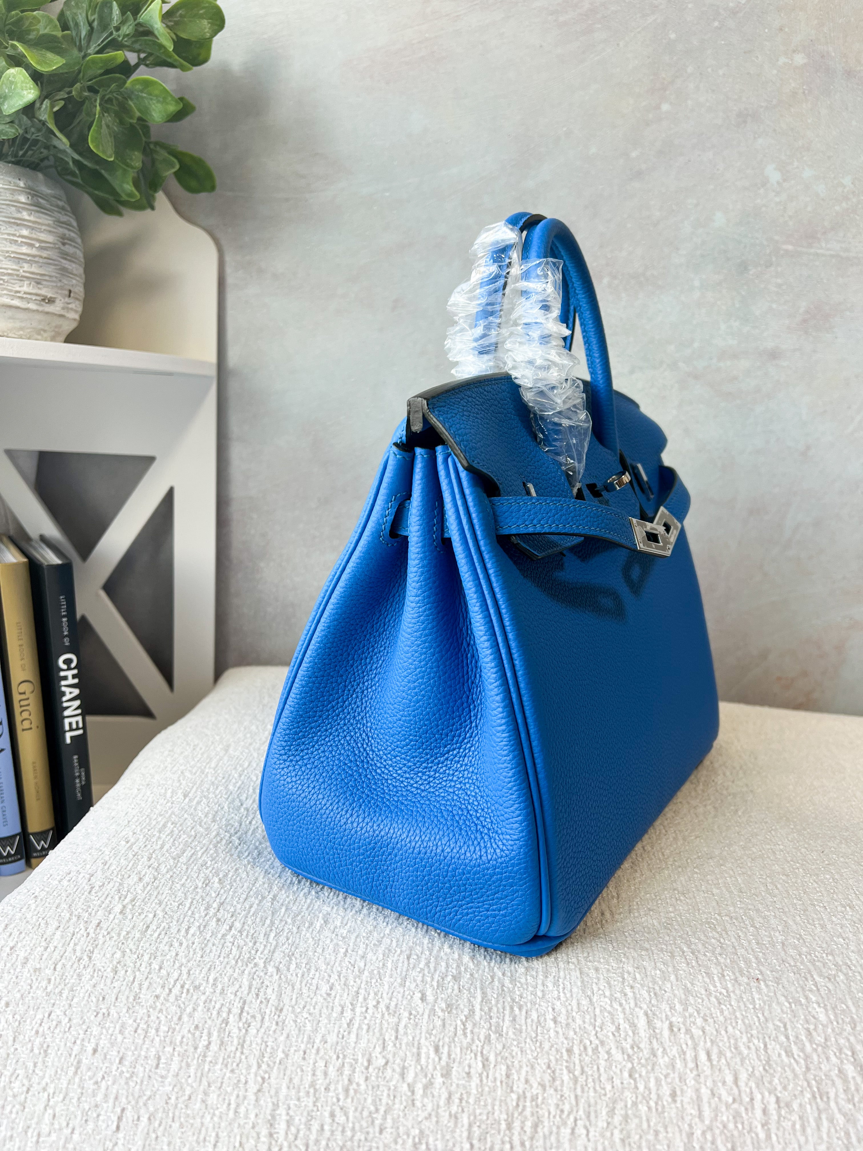 [TOP] HERMES Birkin Togo Leather 25cm - Blue & PHW