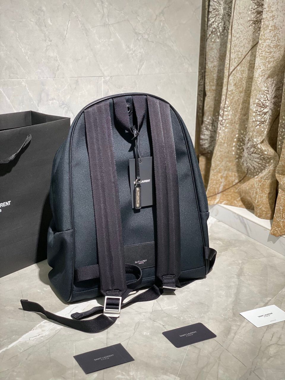 [TOP] Yves Saint Laurent YSL Canvas City Backpack - Black