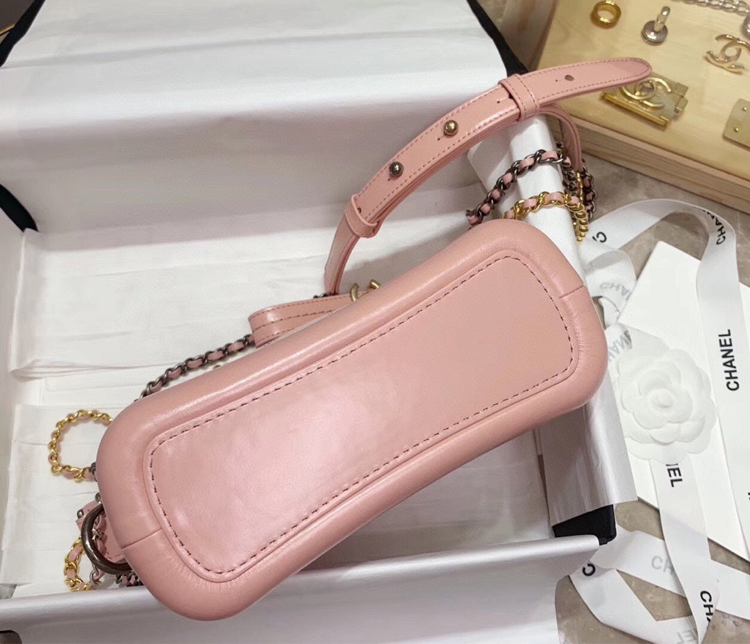 [TOP] CHANEL Gabrielle Hobo Bag Small 20cm - Pink
