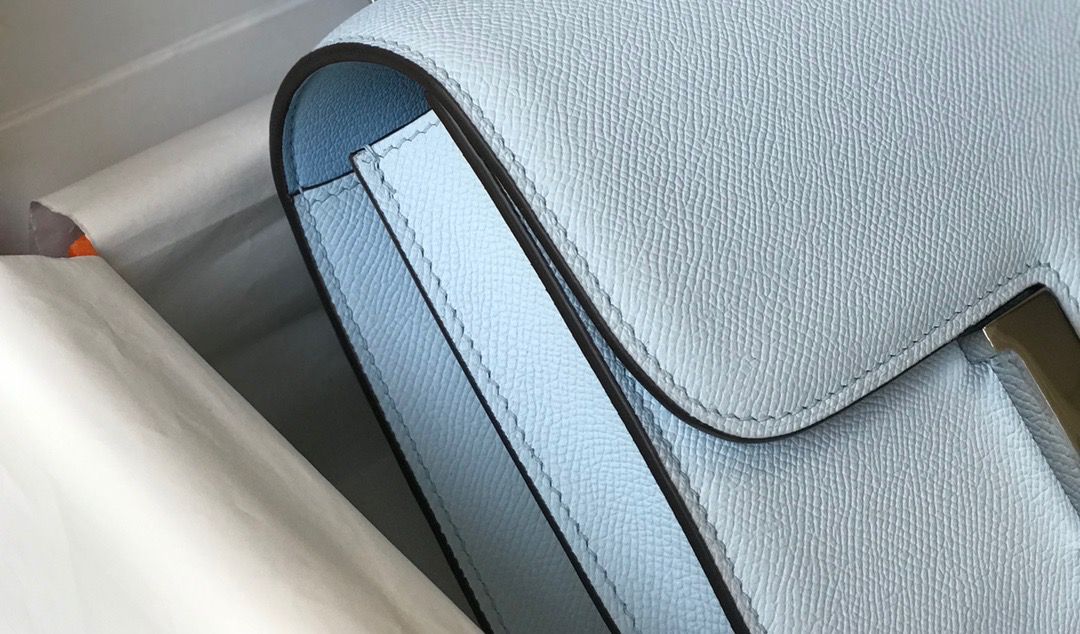 [TOP] HERMES Constance Bag 24cm - Light Blue & SHW