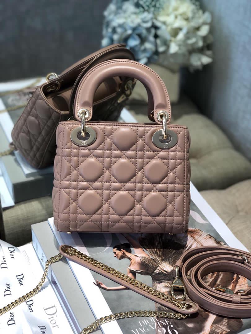 [TOP] Christian Dior Lady Christian Dior Bag Mini- Dusty Rose