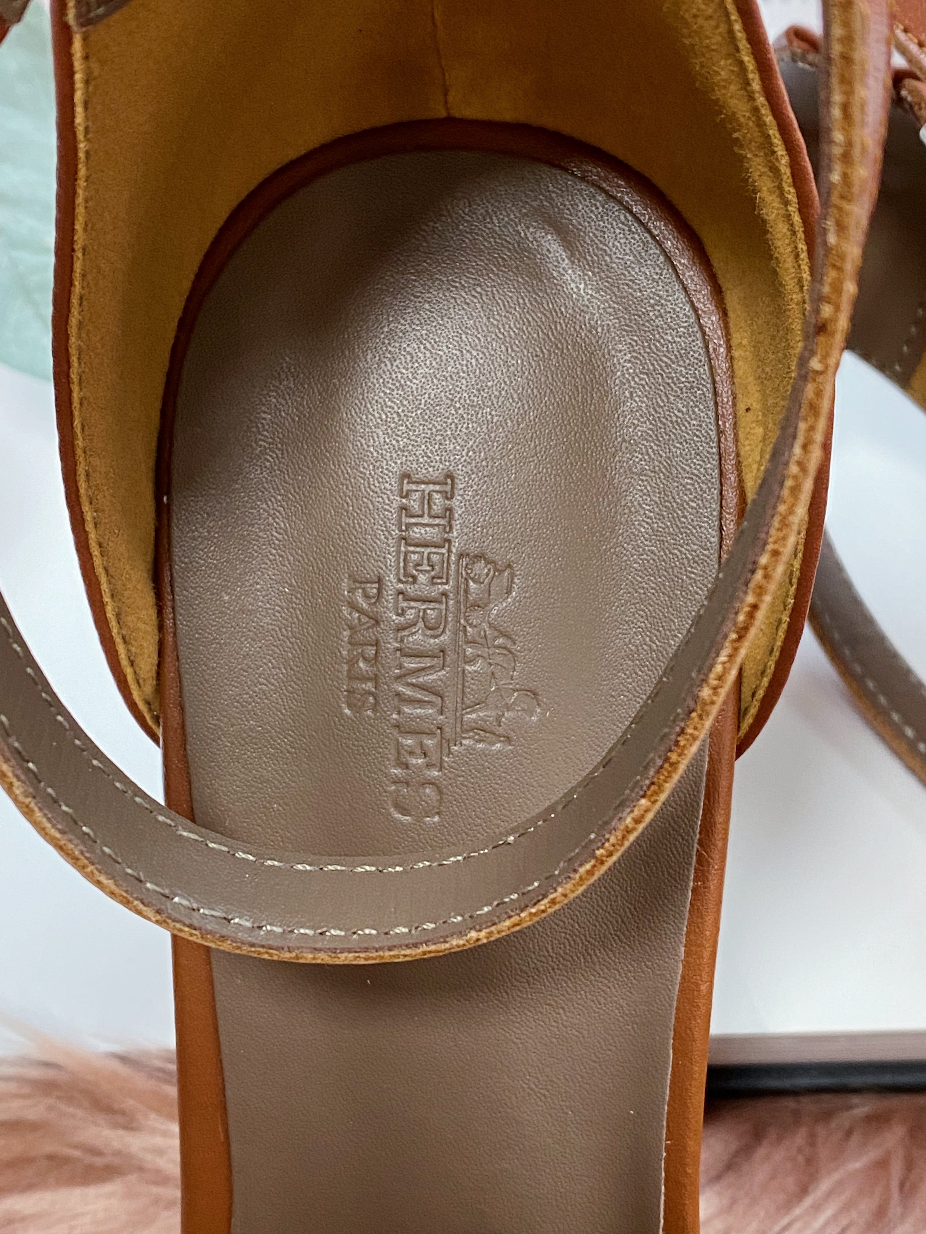 [TOP] HERMES Wedges Sandals Smooth Leather - Brown