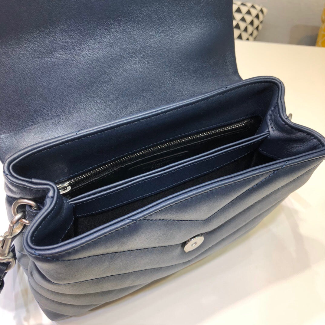 [TOP] Yves Saint Laurent YSL Loulou Toy Bag - Navy Blue SHW