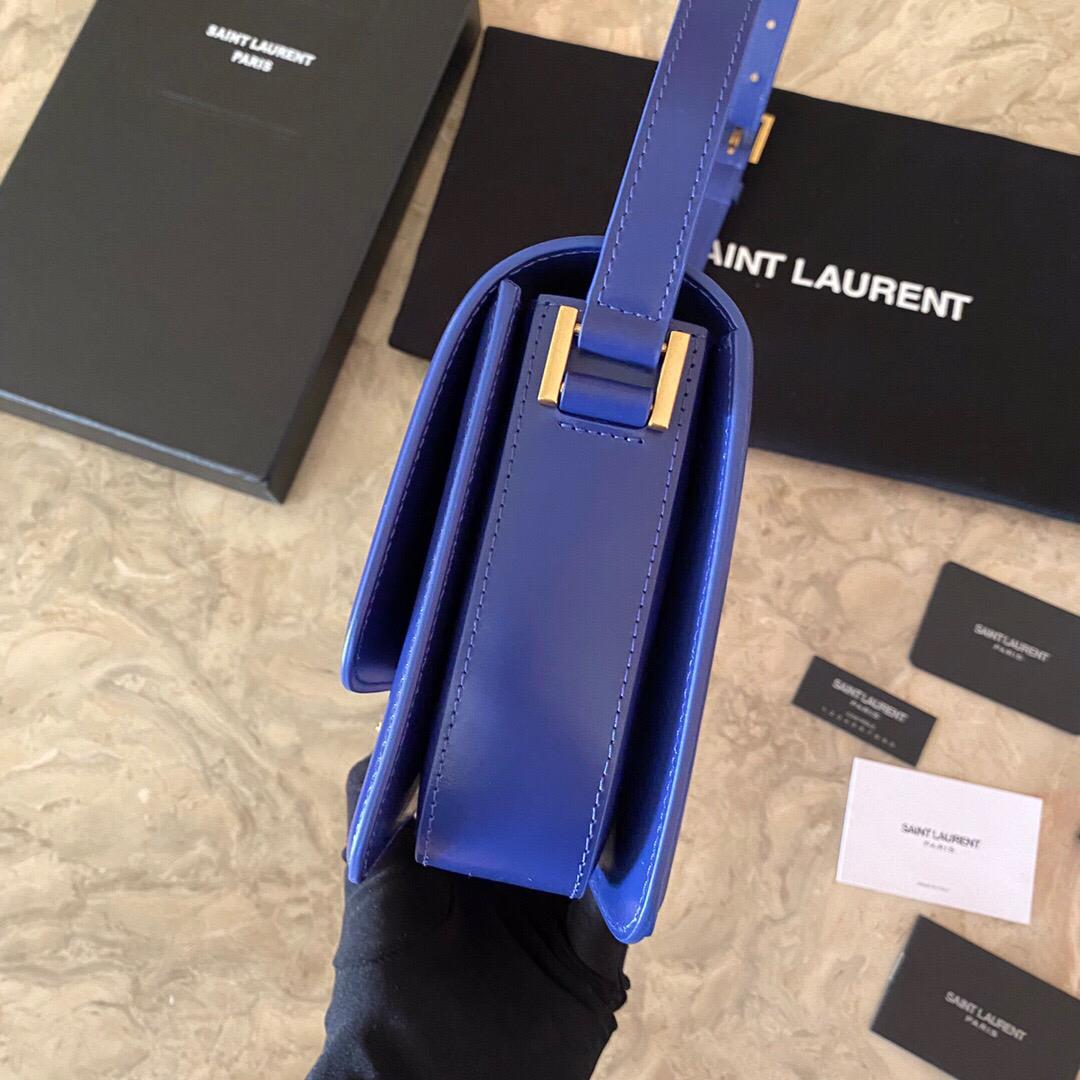 [TOP] Yves Saint Laurent YSL Solferino Medium Shoulder Bag - Blue Charron