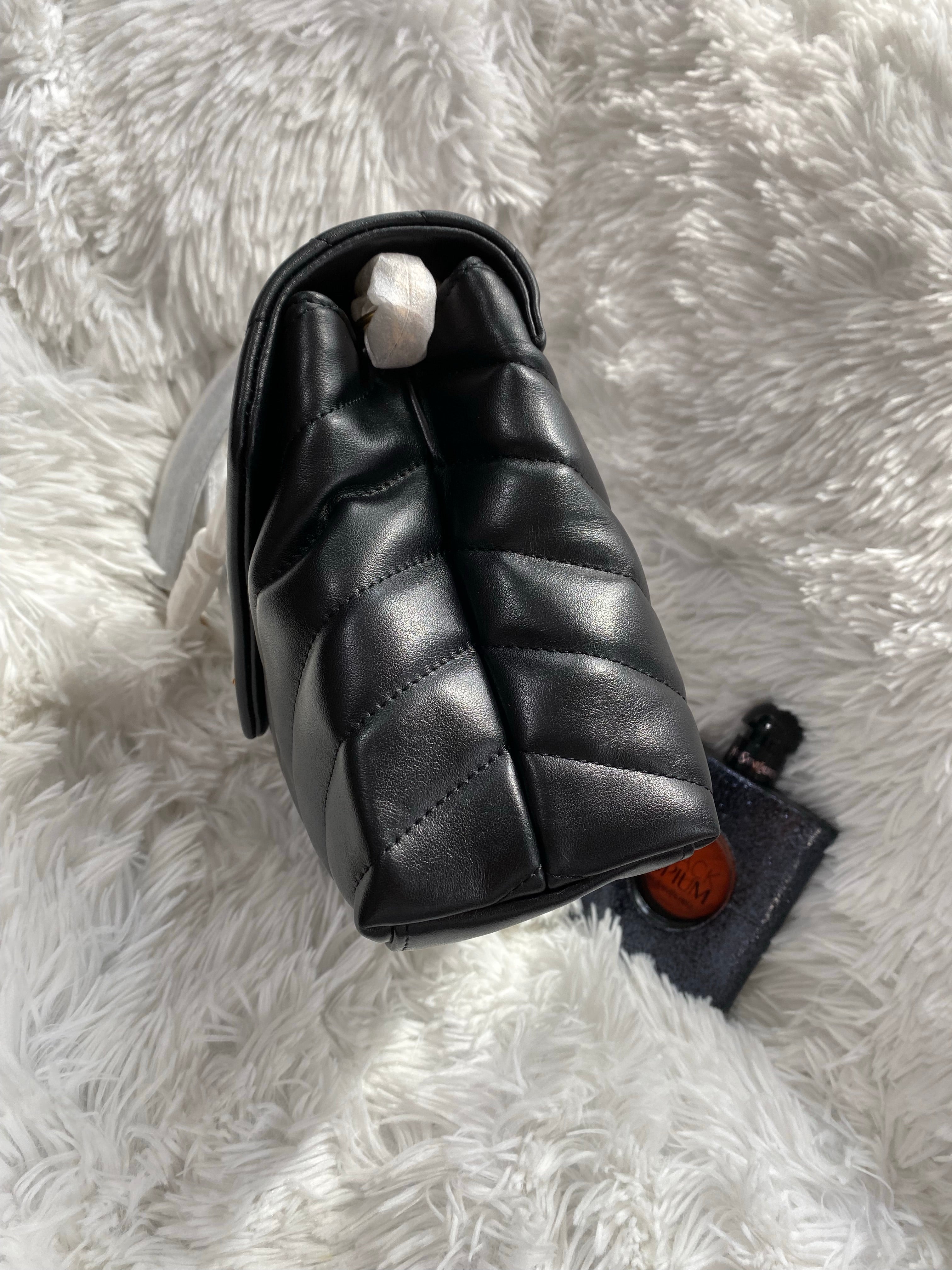 [TOP] Yves Saint Laurent YSL LouLou Medium Bag 25cm - Black With GHW