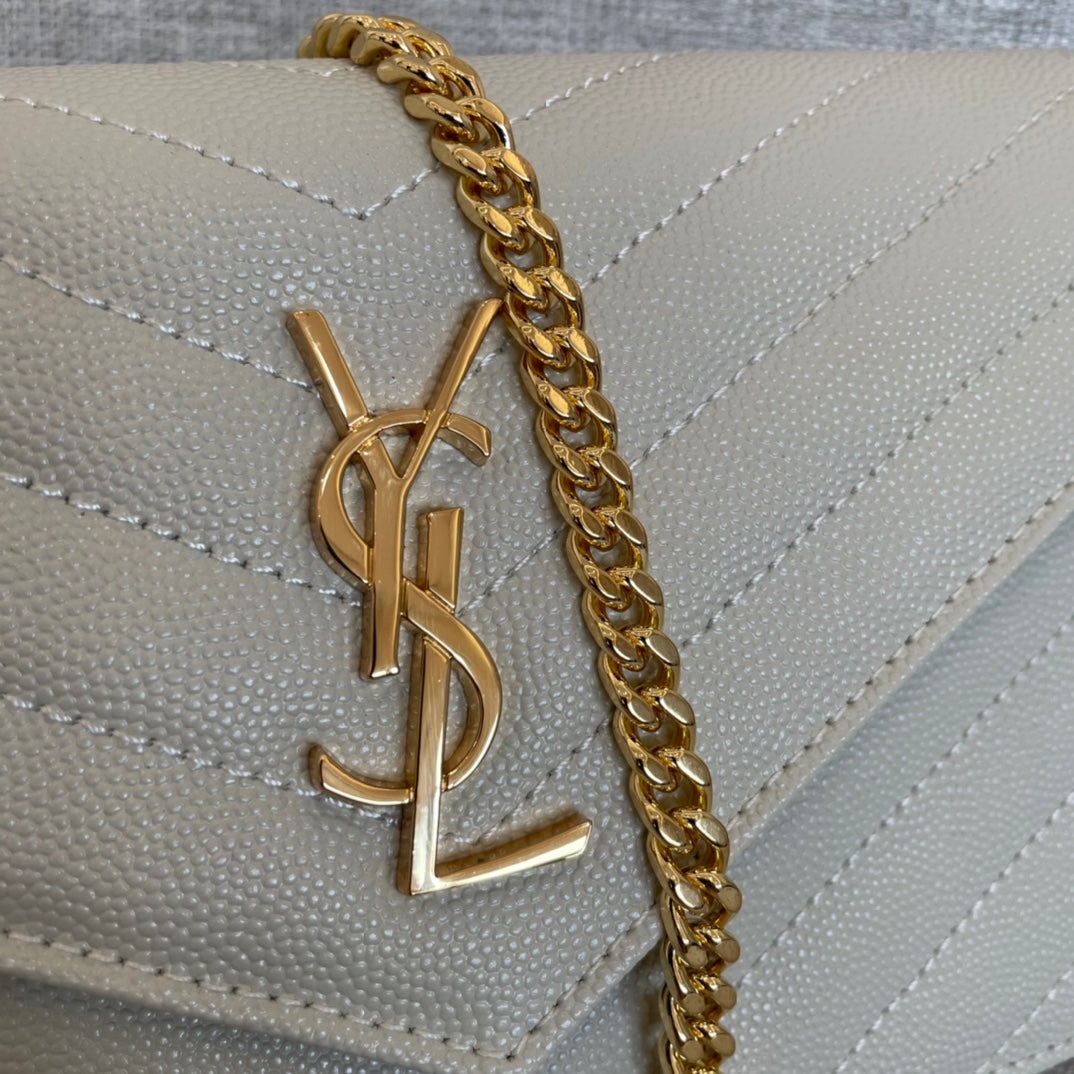 [TOP] Yves Saint Laurent YSL Envelope WOC - White