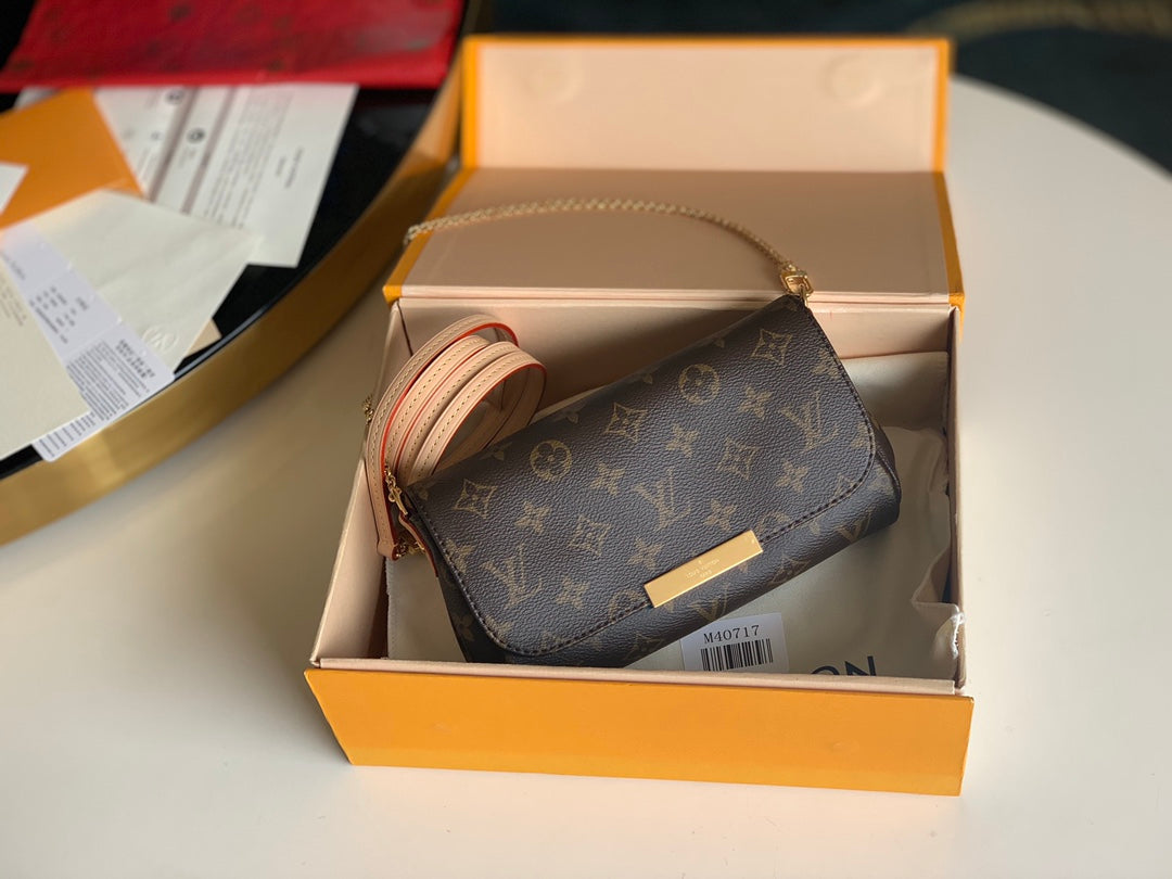 [TOP] Louis Vuitton LV Favorite Monogram PM 21x12.5x4.5cm-Brown