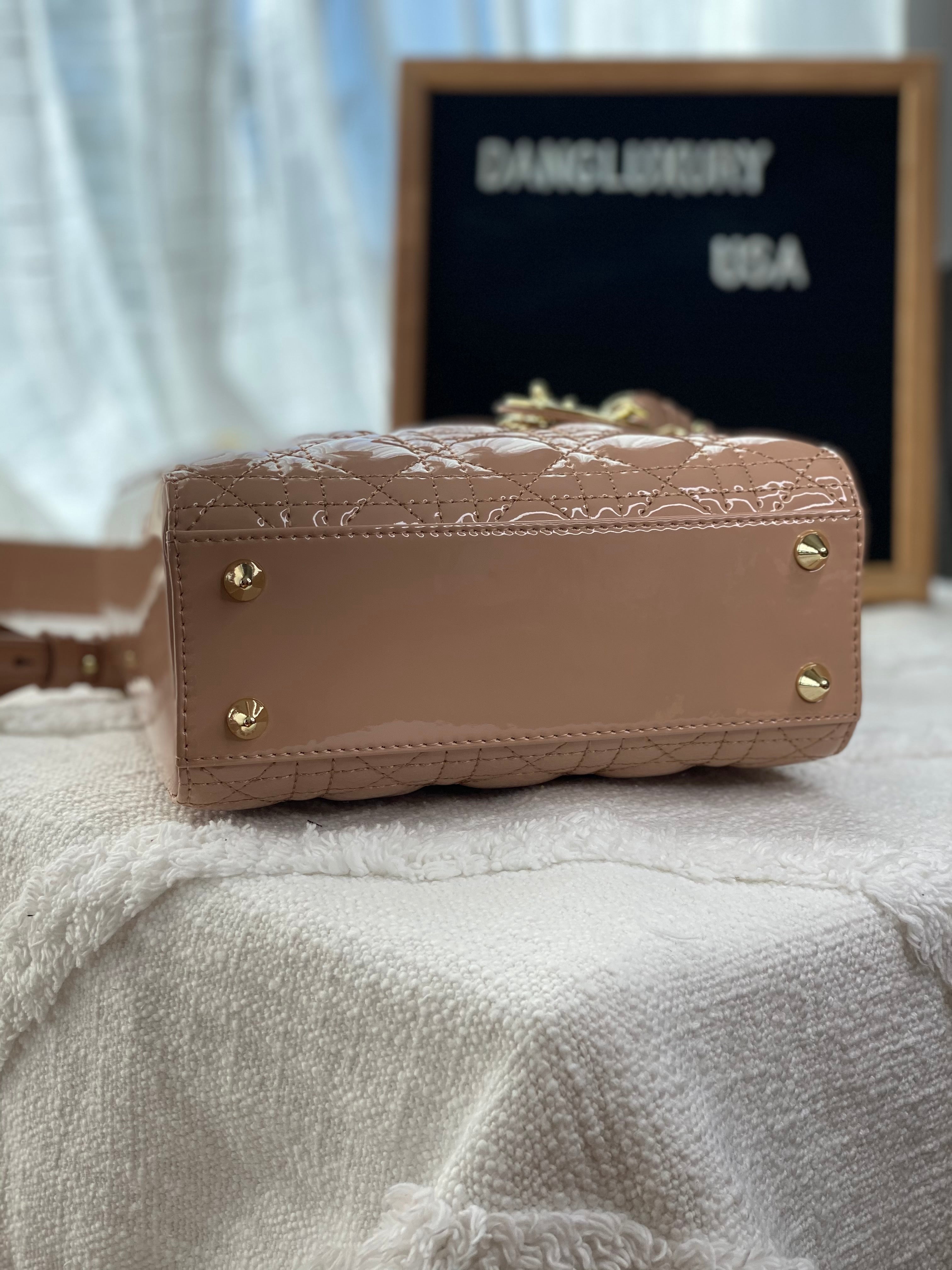 [TOP] Christian Dior Lady Christian Dior Bag ABC Small Patent Skin - Nude Pink