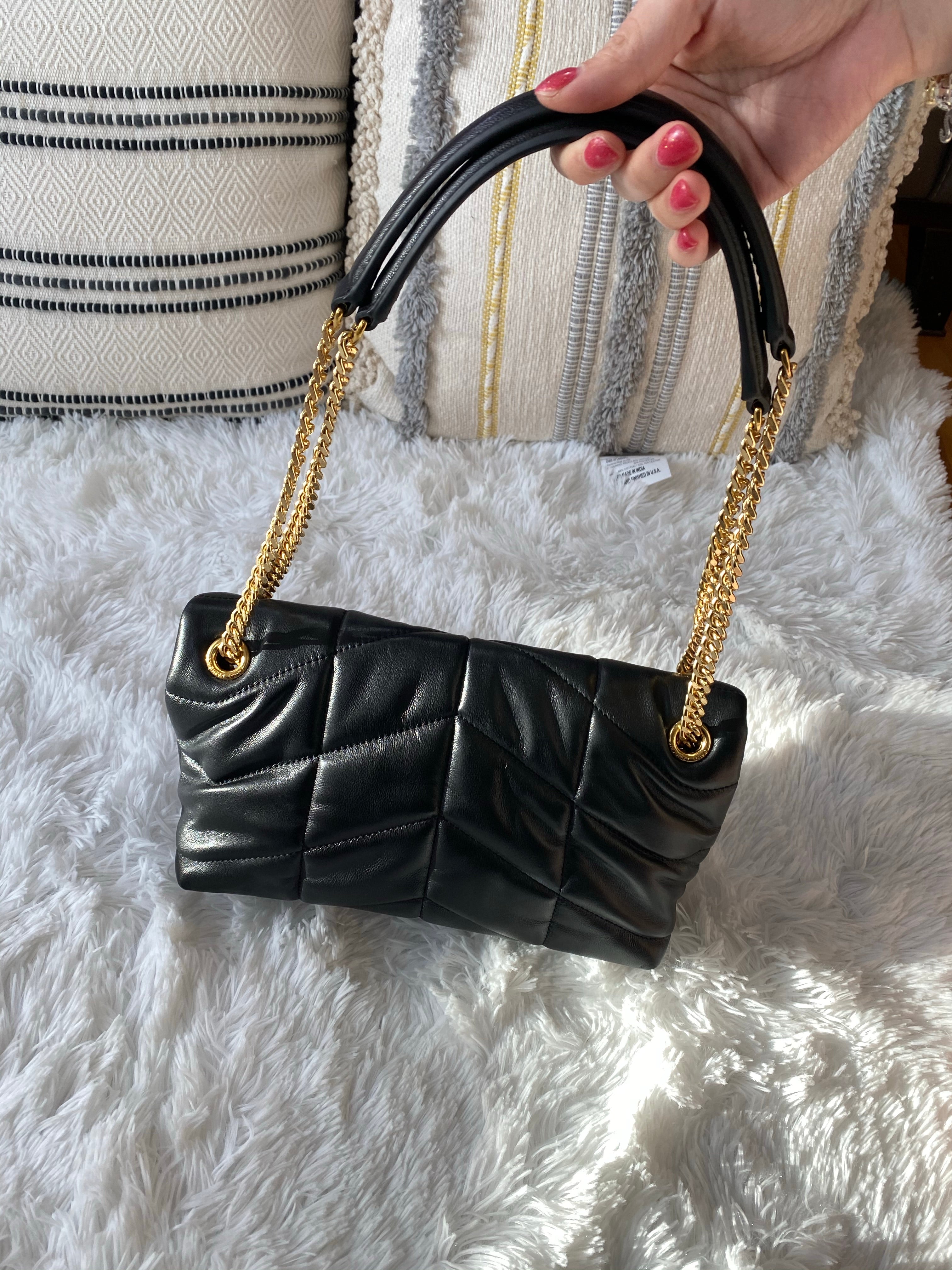 [TOP] Yves Saint Laurent YSL Loulou Puffer Small - Black