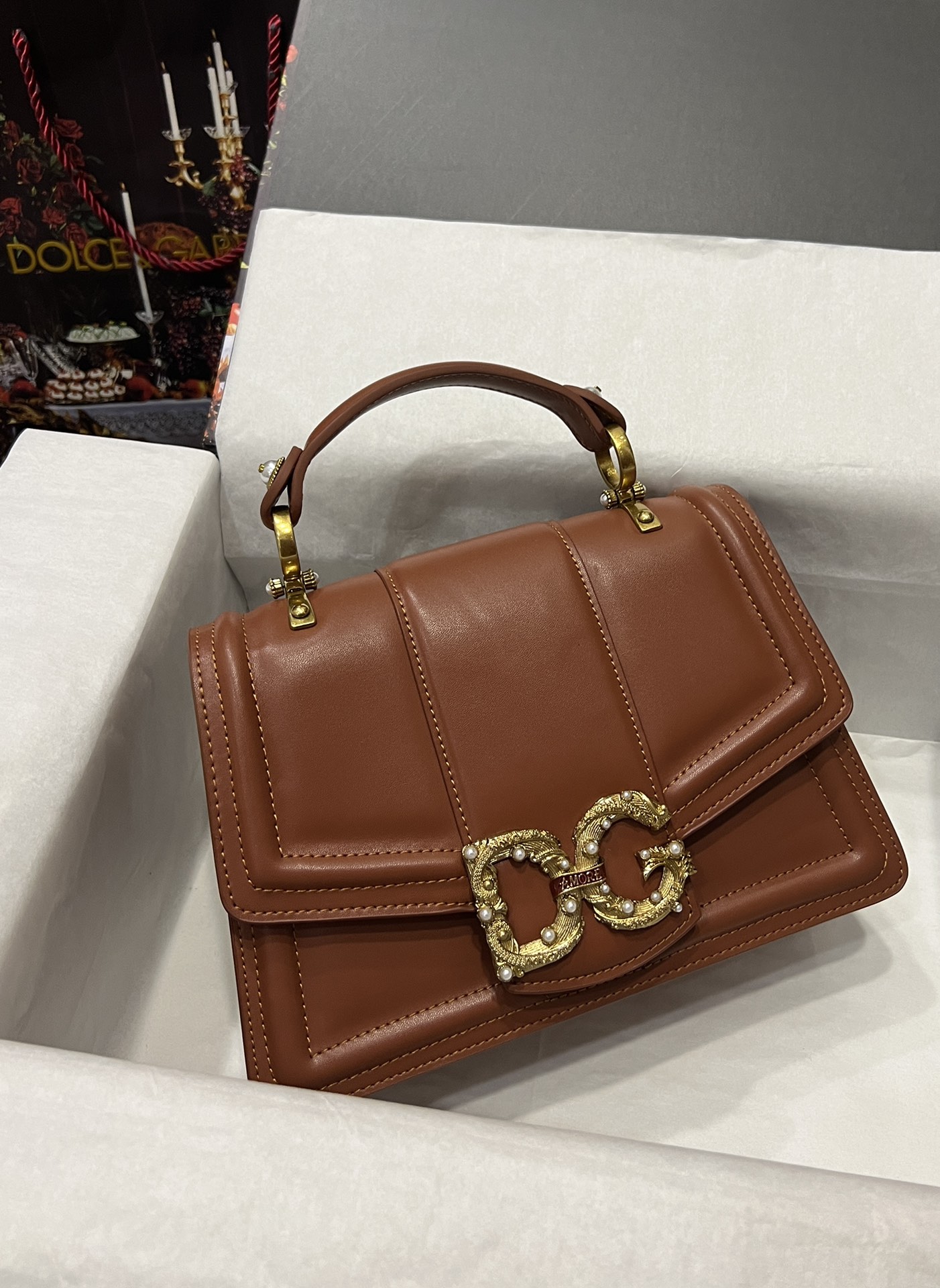 [TOP] Dolce & Gabbana D&G Nappa Leather DG Girls Handbag 27*18*8cm - 6 Color