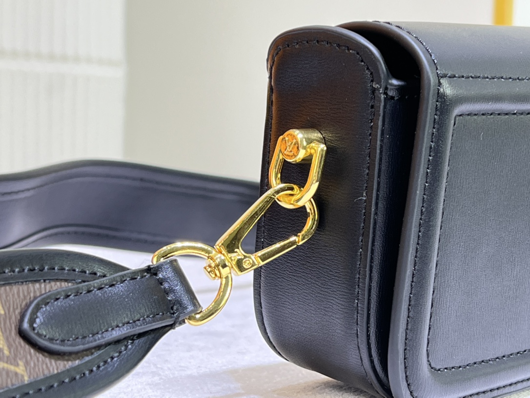 [TOP] Louis Vuitton LV Officier handbag with cowhide and Monogram canvas 17x10x4.5CM