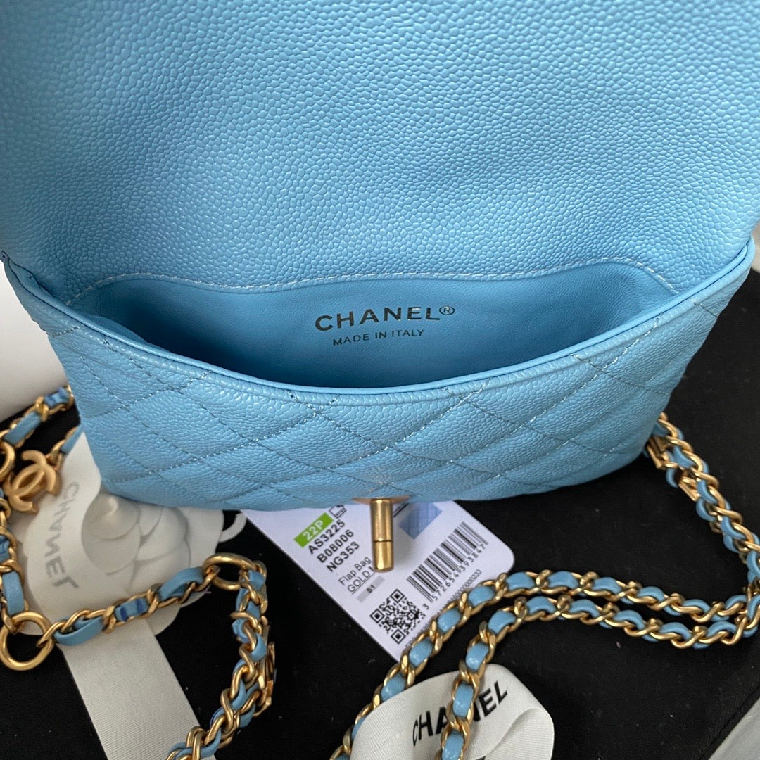 [TOP] CHANEL Waist Bag  - Blue & GHW